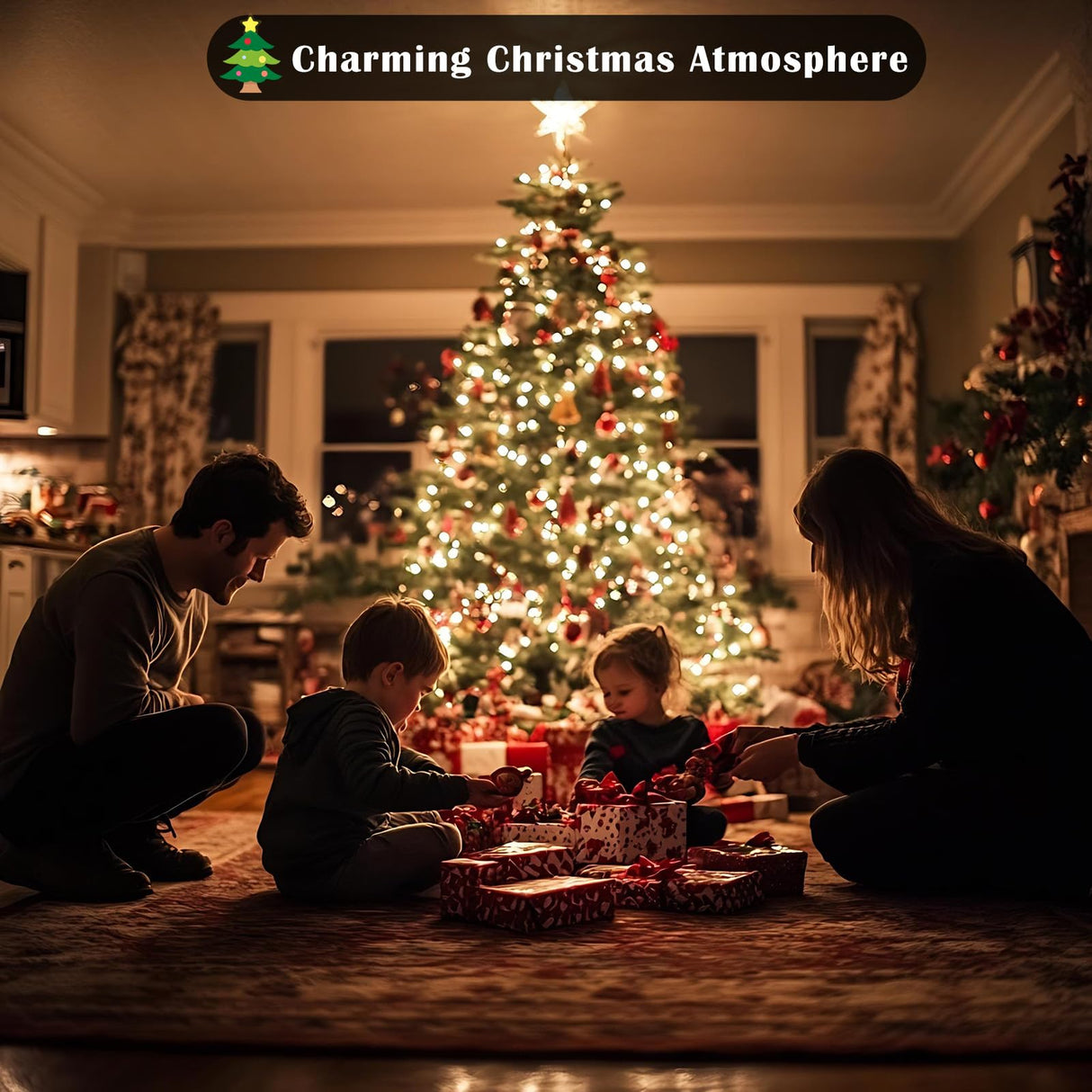 ZELUXDOT Firecracker Fairy Lights,33FT 300Leds Waterproof Twinkle Lights Plug in,8 Modes Remote String Light for Indoor Outdoor Christmas Wedding Birthday Patio Garden Decor,Green Wire,Warm White