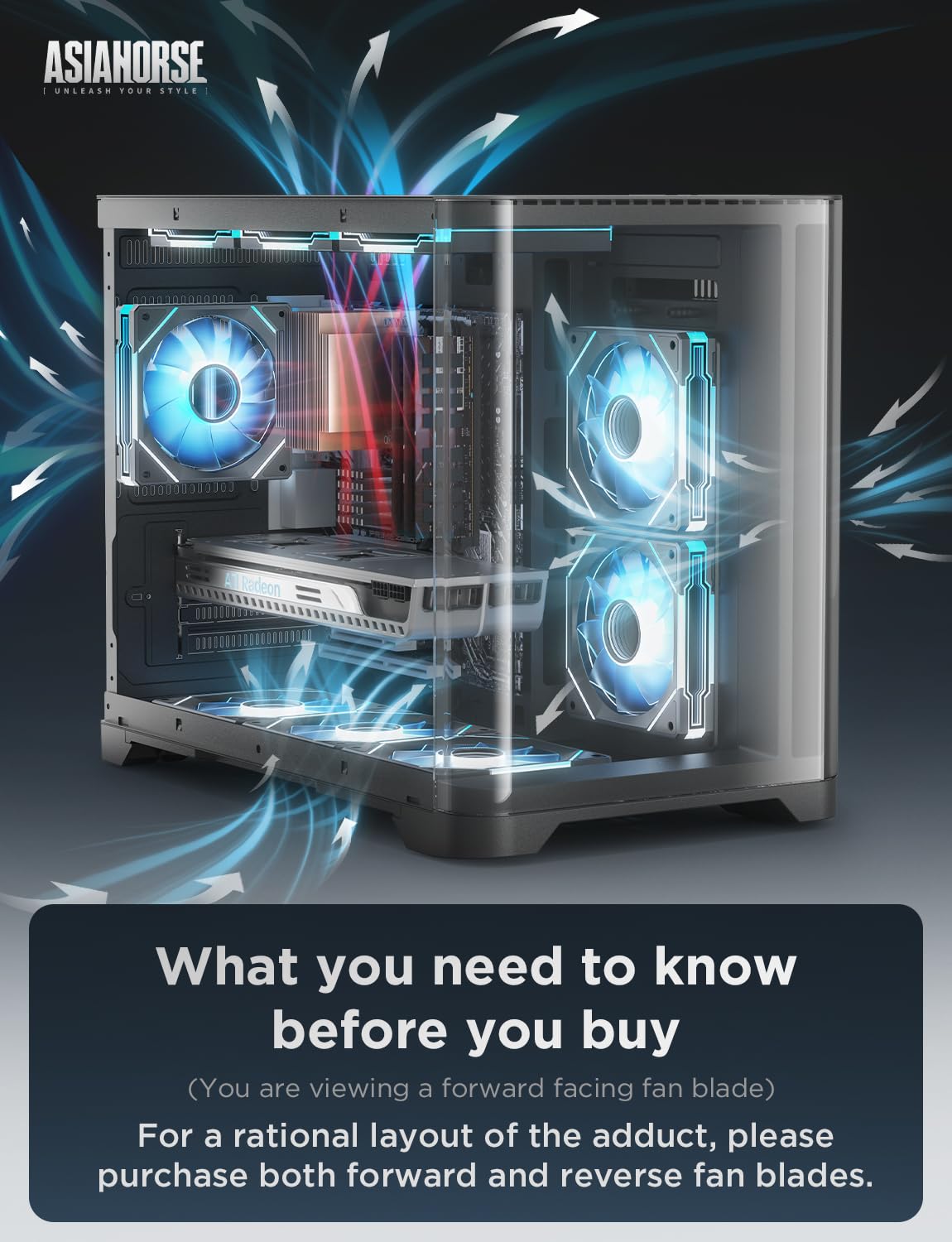 AsiaHorse AMICI-5GT RGB PC Fans, Infinity Mirror ARGB Fans HDB Bearing Fan Speeds Up to 1800 RPM with 24 LED Lights, Forward Blade Fan Compatible Motherboard Aura SYNC (Not Wireless Connection)