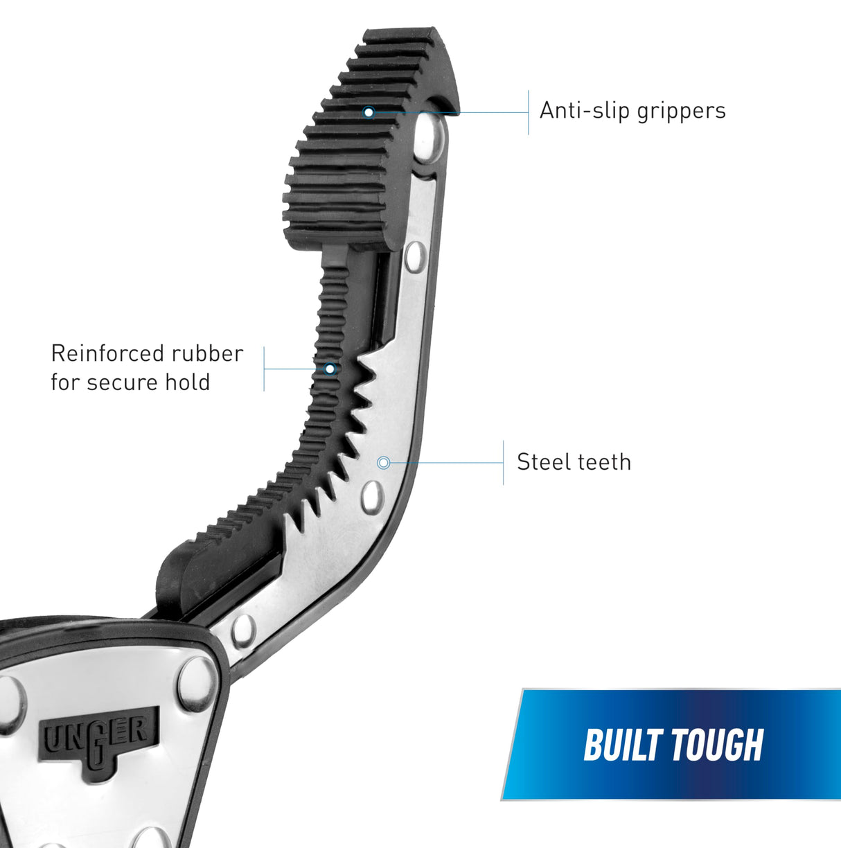 Unger Professional 42” Rugged Reacher – Reacher Grabber Tool & Trash Picker, Outdoor Trash Picker Upper Tool, Heavy Duty Grabber Reacher, Claw Grabber Pickup Tool, Yard Clean Up