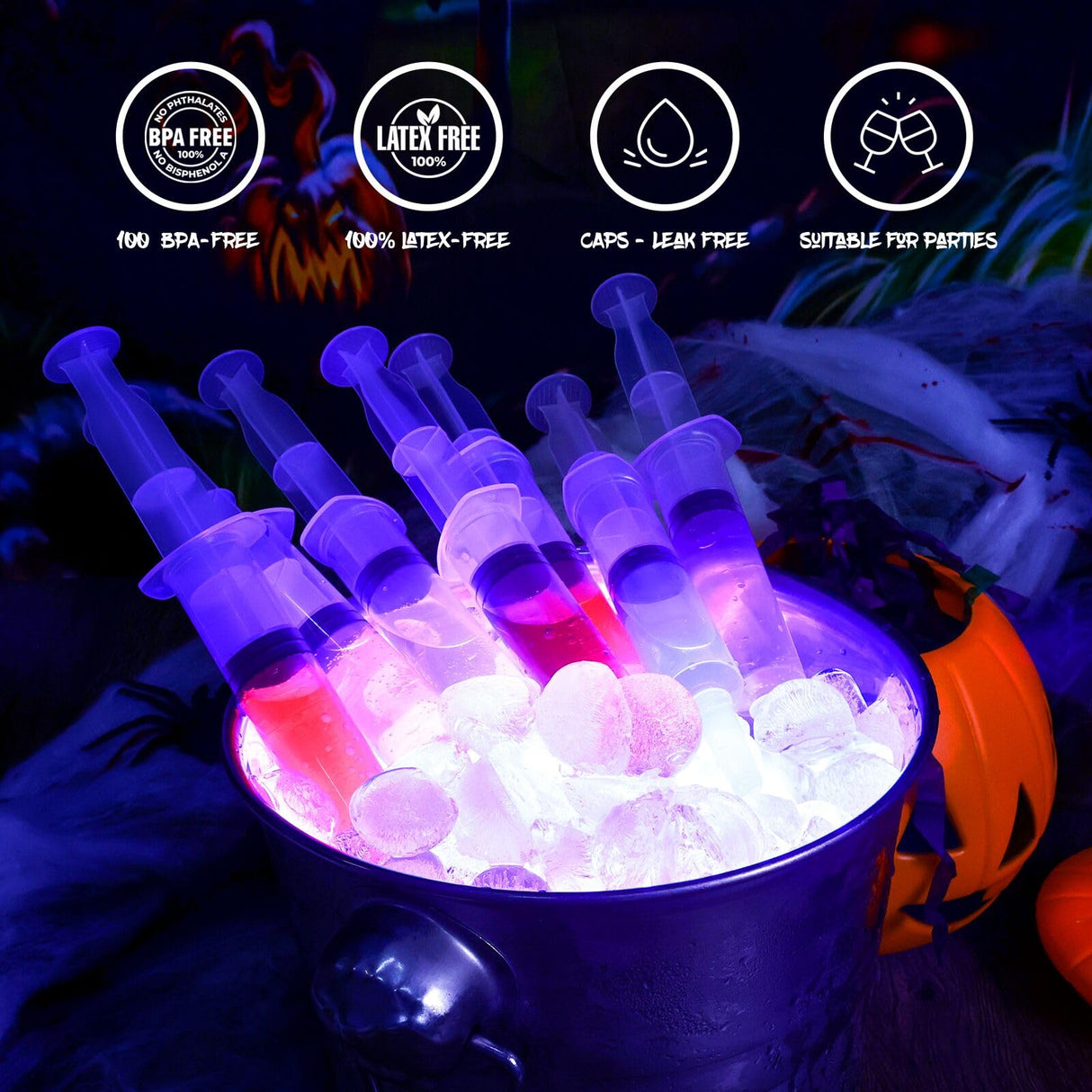 60 Pack Jello Shot Syringes - 30ml/1oz Plastic Syringe with Tip Cap for Liquid BPA-Free, Capacity Resuable Jelly Shot Suringes for Halloween Christmas Thanksgiving Party