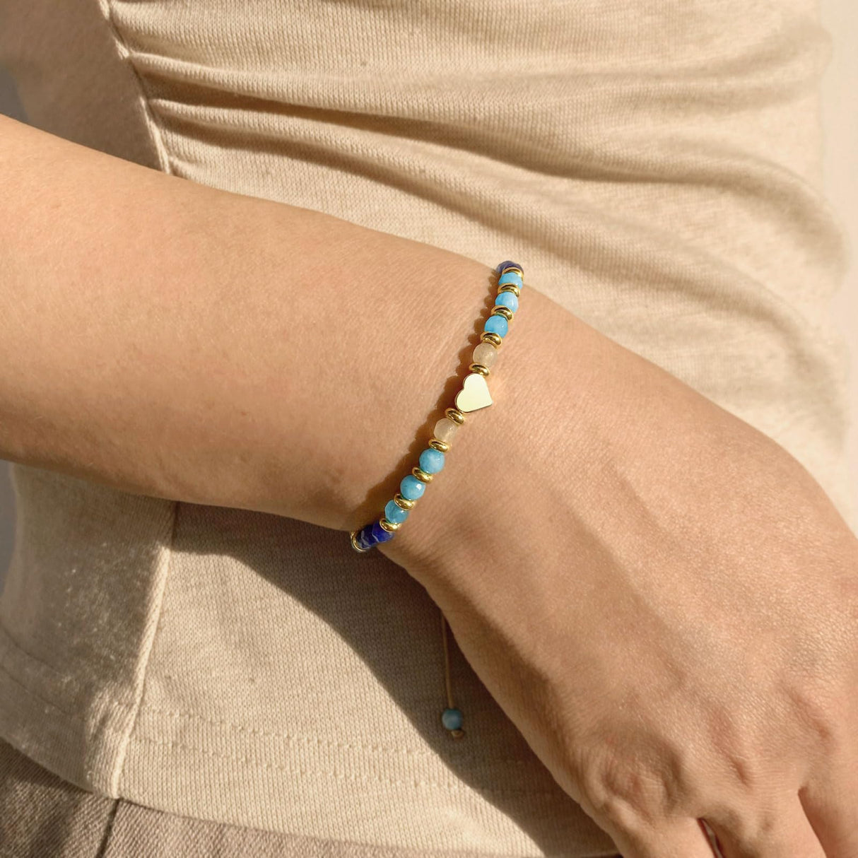 yupoxiu Inspirational Gifts for Women Birthday - Natural Stone Bracelets, Thinking of You Get Well Soon Gifts for Women Friend Sister (G-Blue Aventurine & Life)
