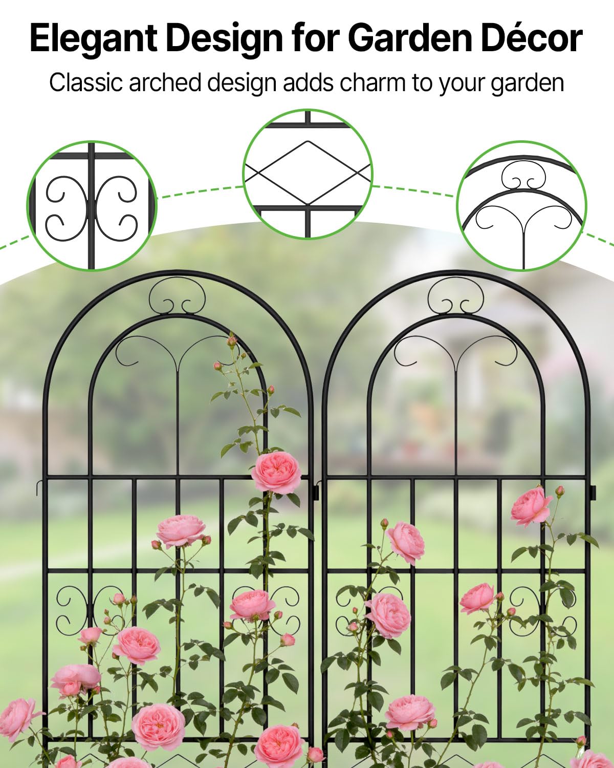 Suteck Garden Trellis for Climbing Plants Outdoor, 71” H x 20” W, 2 Pack