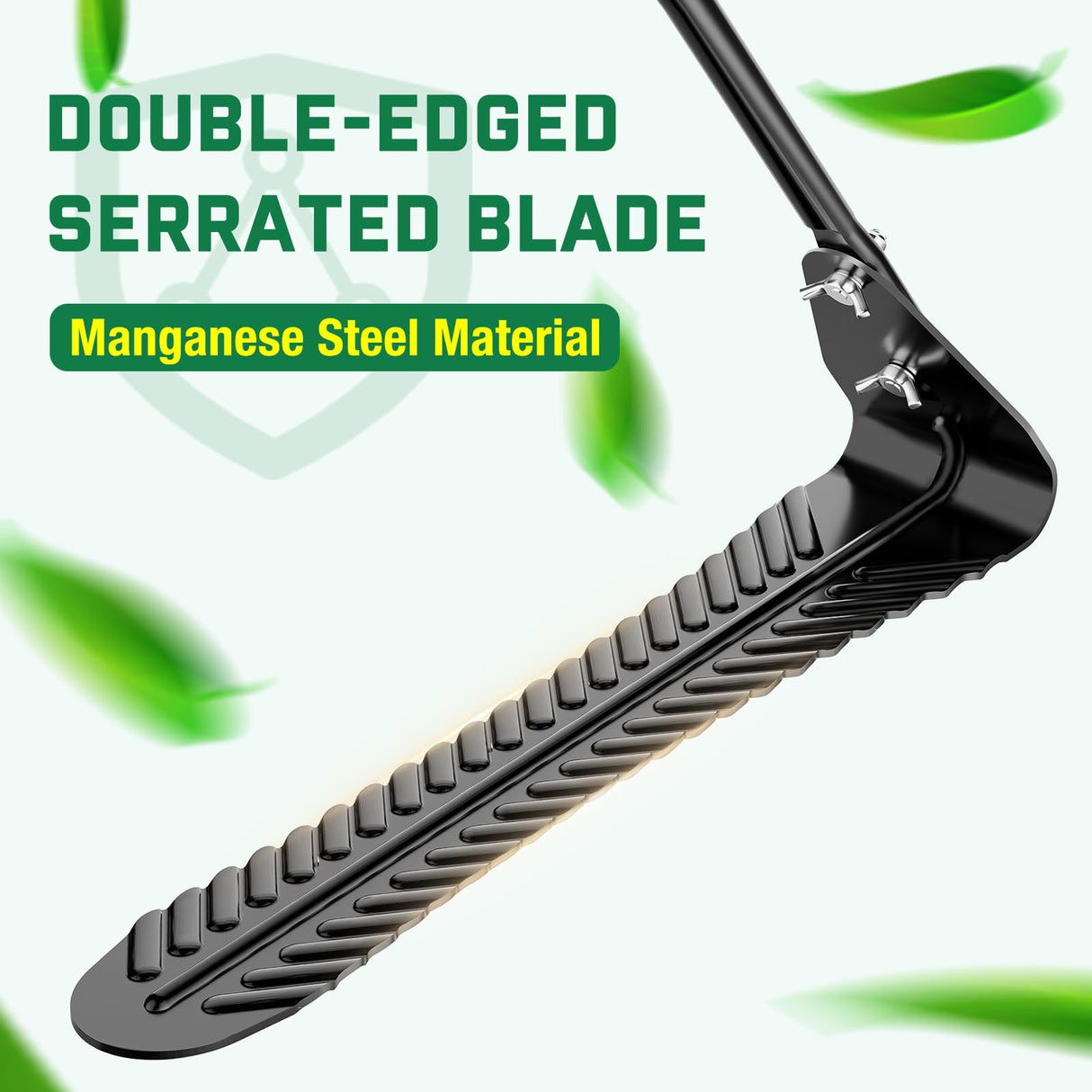 Buzzlett 37" Grass Whip with Double-Edged Serrated Blade, Manganese Steel