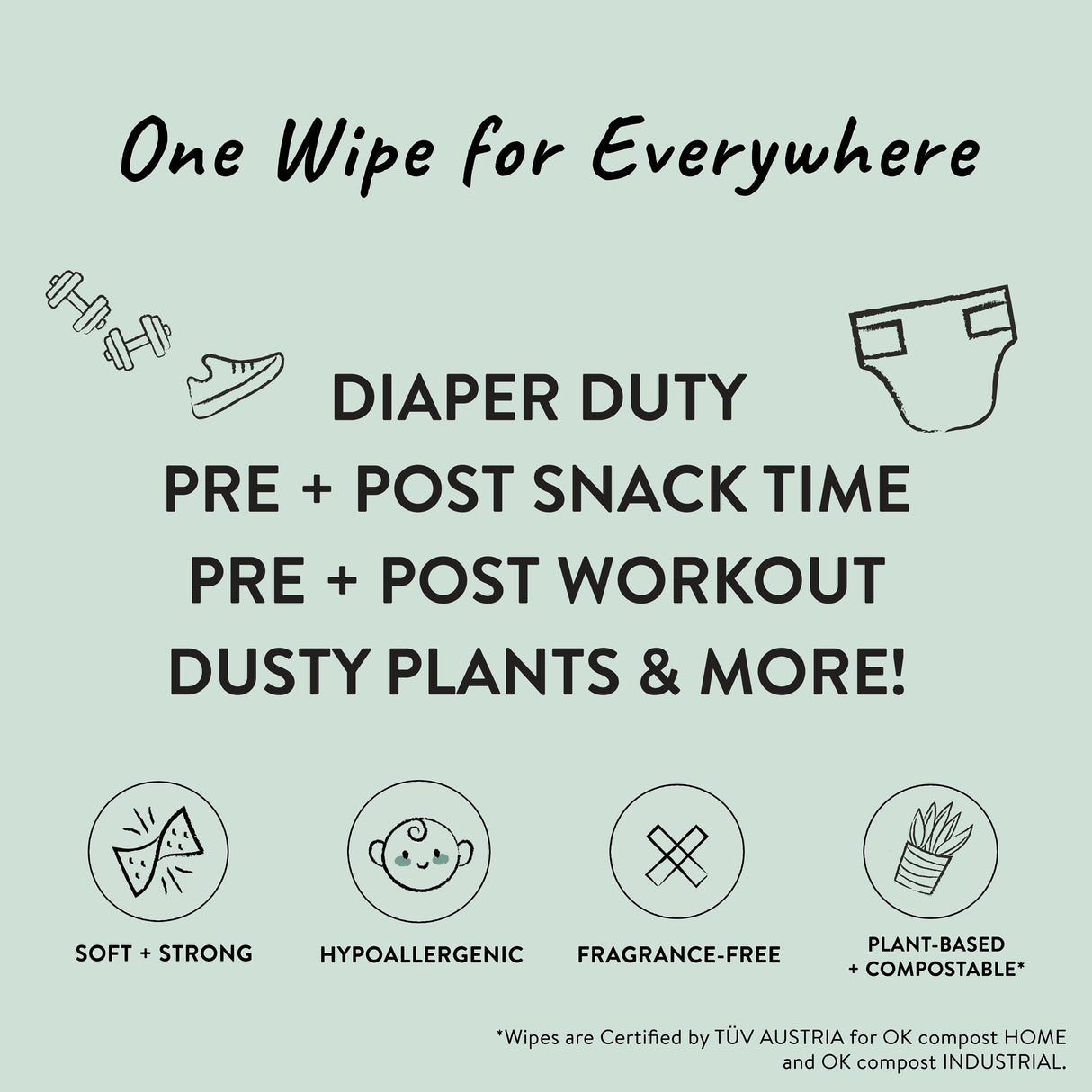 The Honest Company Clean Conscious Multi-Use Wipes | Hypoallergenic + Unscented for Sensitive Skin | Over 99% Water, Compostable, Plant Based, Baby Wipes | Rose Blossom, 288 Count