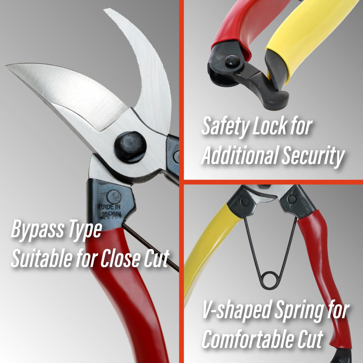 SUIZAN Bypass Pruning Shears 8" - Japanese Hand Pruners Garden Scissors