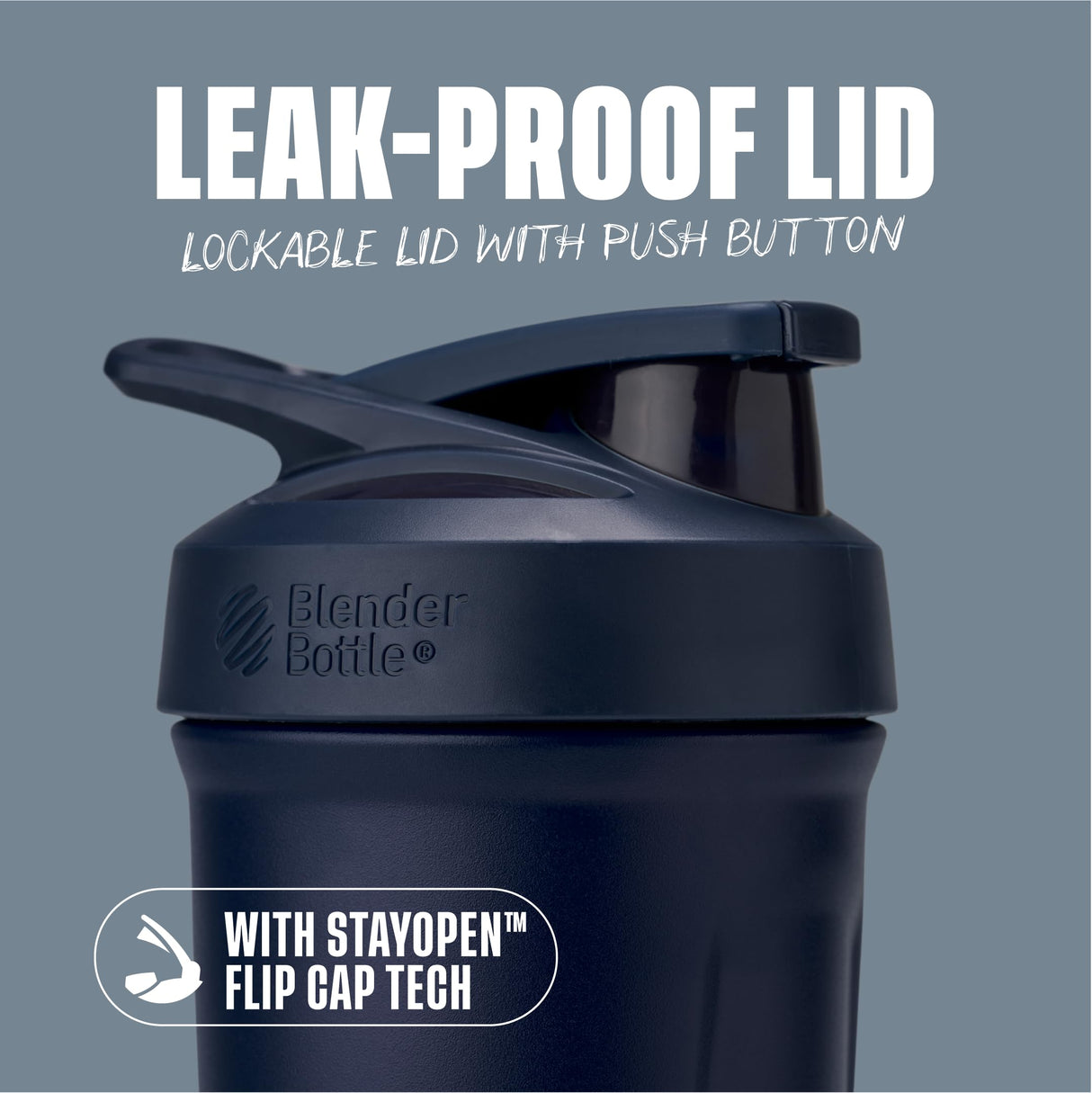 BlenderBottle Sport Insulated Stainless Steel Shaker Bottle with Wire Whisk, 24-Ounce, Navy – Protein Shakes & Hydration for Athletes & Fitness Enthusiasts, Easy Mixing, Keeps Drinks Cold, Lockable Lid