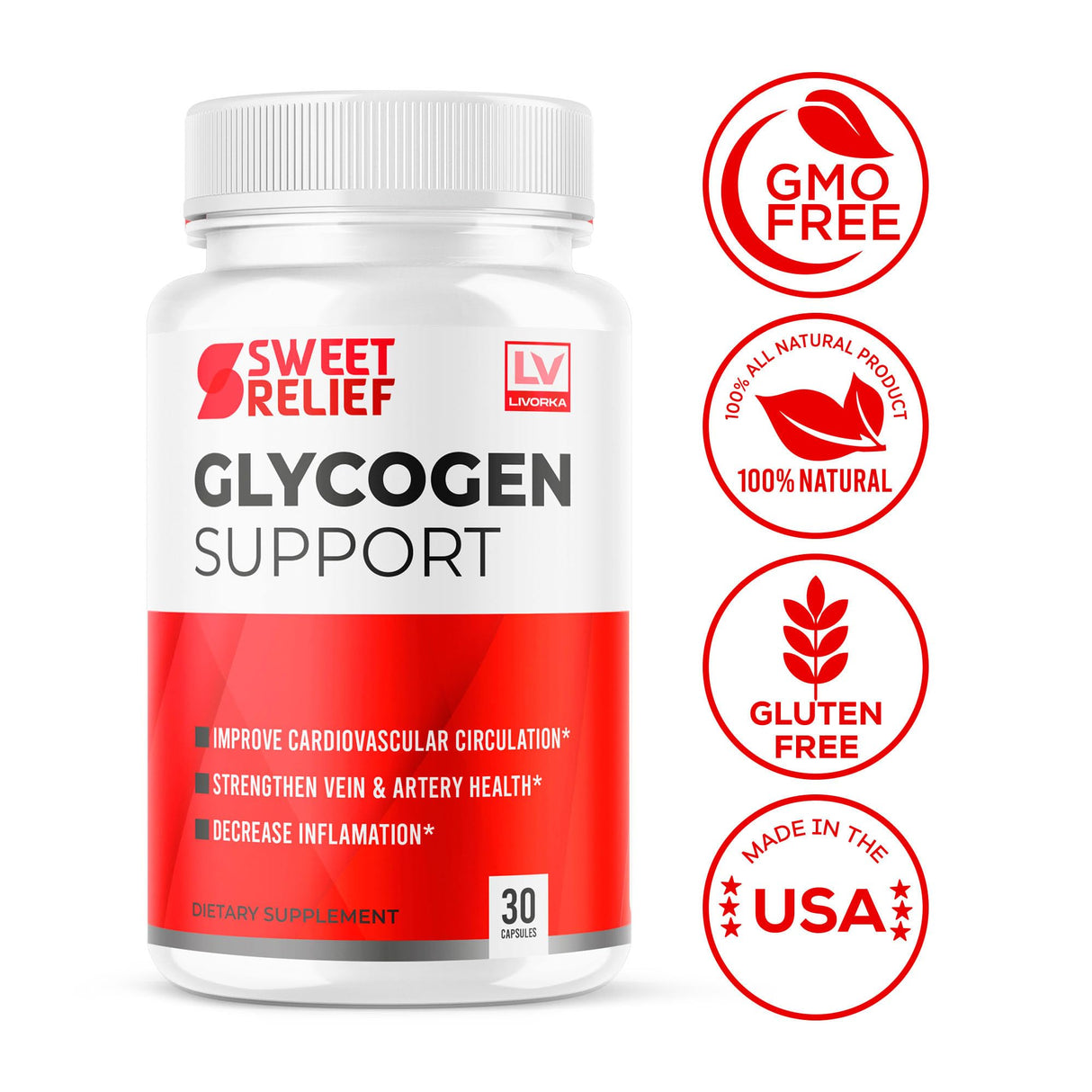 (2 Pack) Sweet Relief Capsules - Official SweetRelief Premium Formula Supplement Pills, Advanced Sweet Relief Glycogen Support Formula for Wellness & Overall Health, 60 Capsules for 2 Months