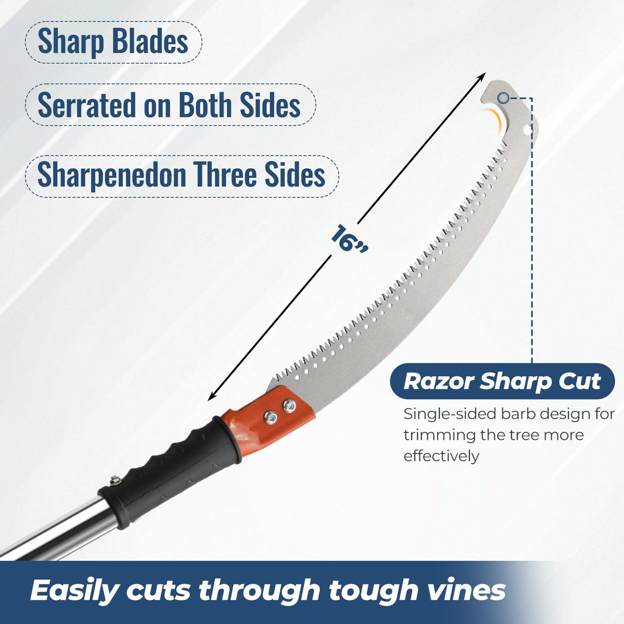 13FT Pole Saws for Tree Trimming with Sharp Pruning Blade | Comfort Grip & 28mm Stainless Steel Tree Trimmer Pole for Yard Garden and Patios High Branches Cutting