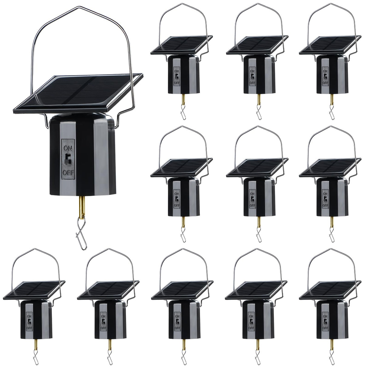 Reginary 2 Pcs Solar Powered Wind Spinner Motor Small Solar Energy Hanging Rotating Motor Revolving Wind Chime Spinner Motor for Wind Chime Sun Catchers Display Patio Garden Lawn Outdoor Decoration