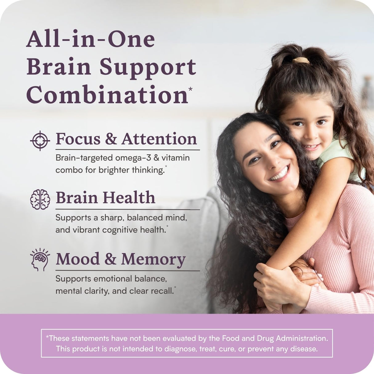 Brain Supplement for Natural Focus & Attention | for Kids | Active B Vitamin & Omega-3 Combo | Vitamin B Complex w/Omega 3 Fatty Acids EPA & DHA | Omega-3s in Small Pill | L-MTHF, B12, P5P, VIT D