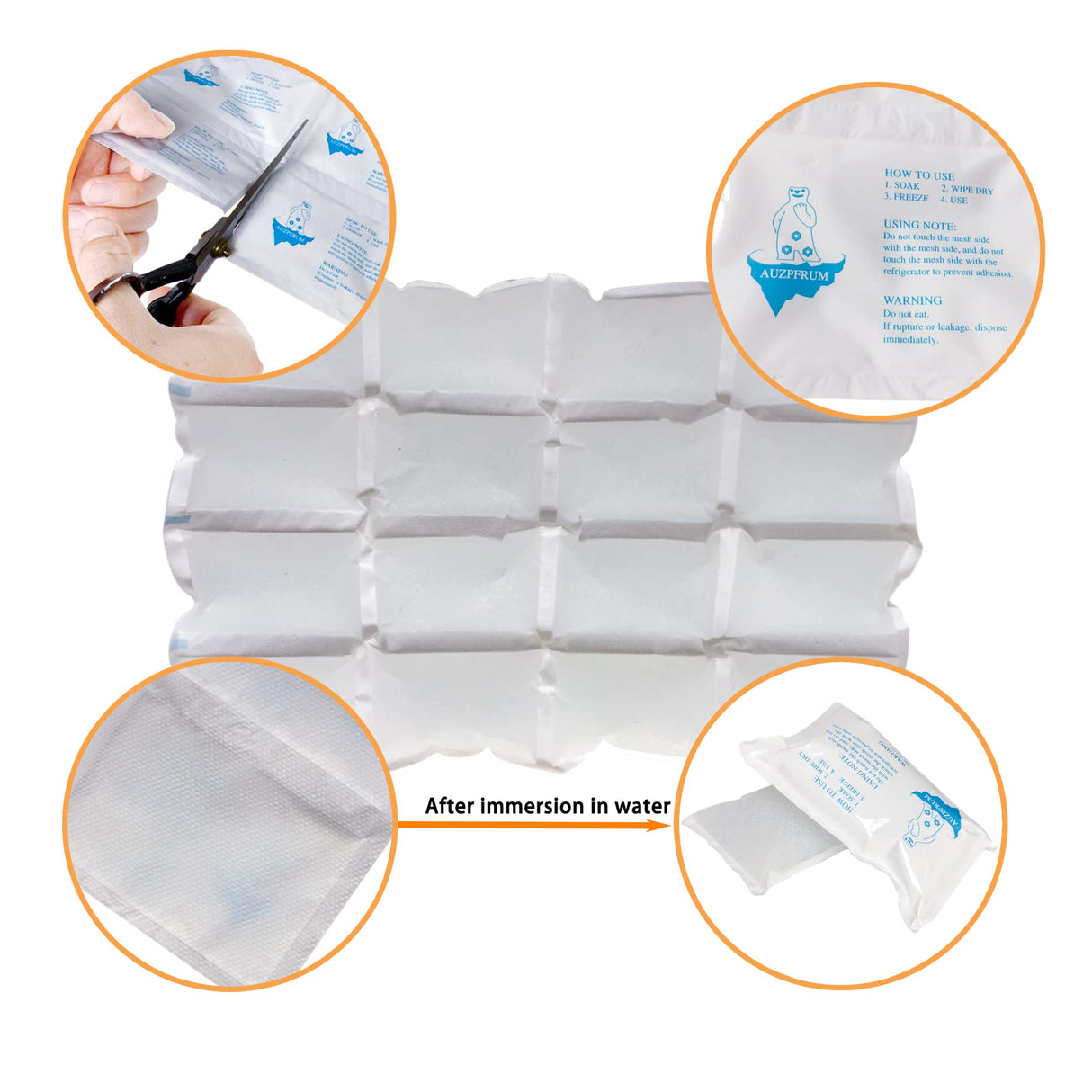 TarppedRock Dry Ice Packs for Shipping Frozen Food, 10 Sheets Reusable Cold Ice Packs for Coolers, Lunch Bag, Flexible Long-Lasting Ice Blanket Sheets