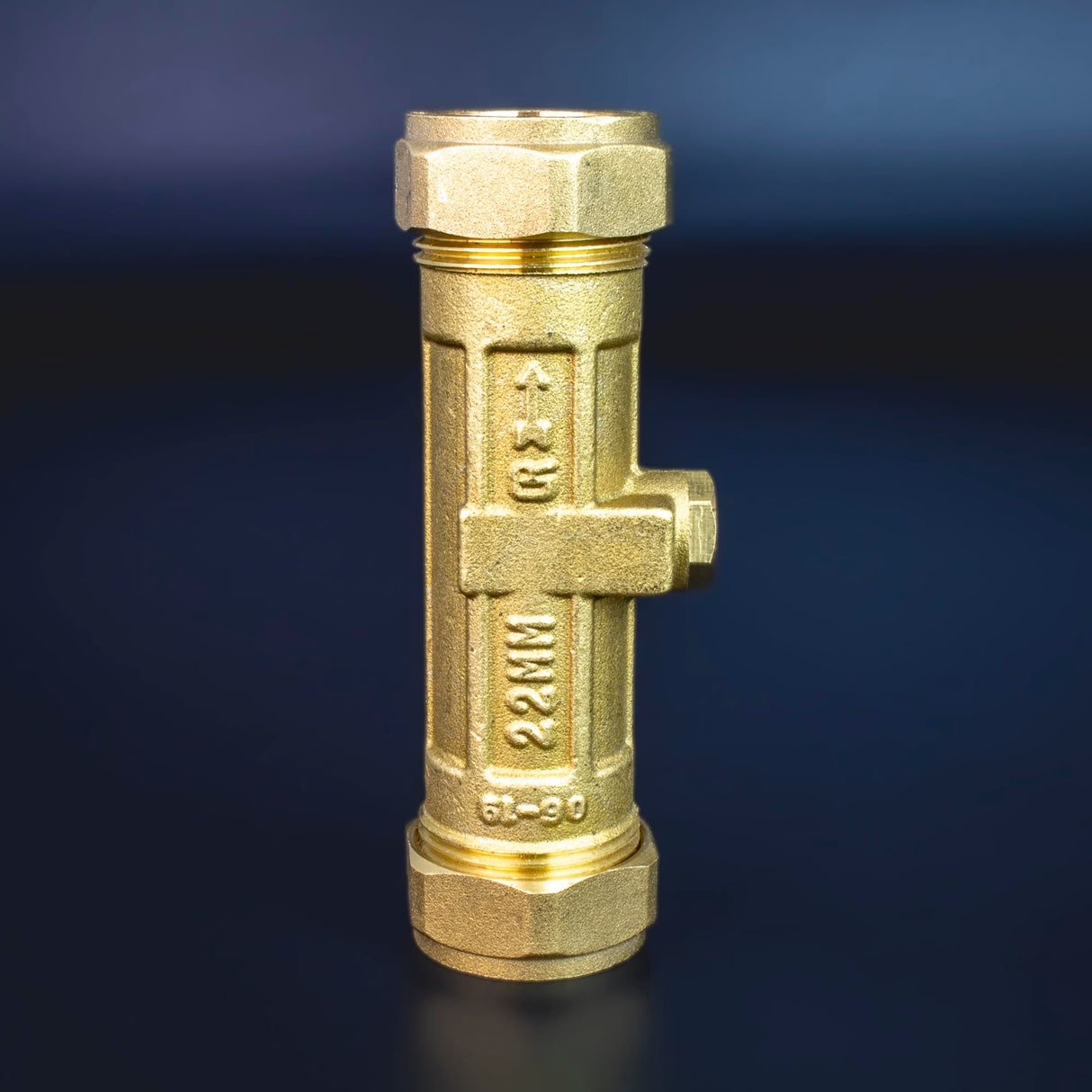 Kudos-Trading - 22mm DZR Double Check Valve WRAS Approved Compression Fitting Non Return Valve One Way Issolation Valves