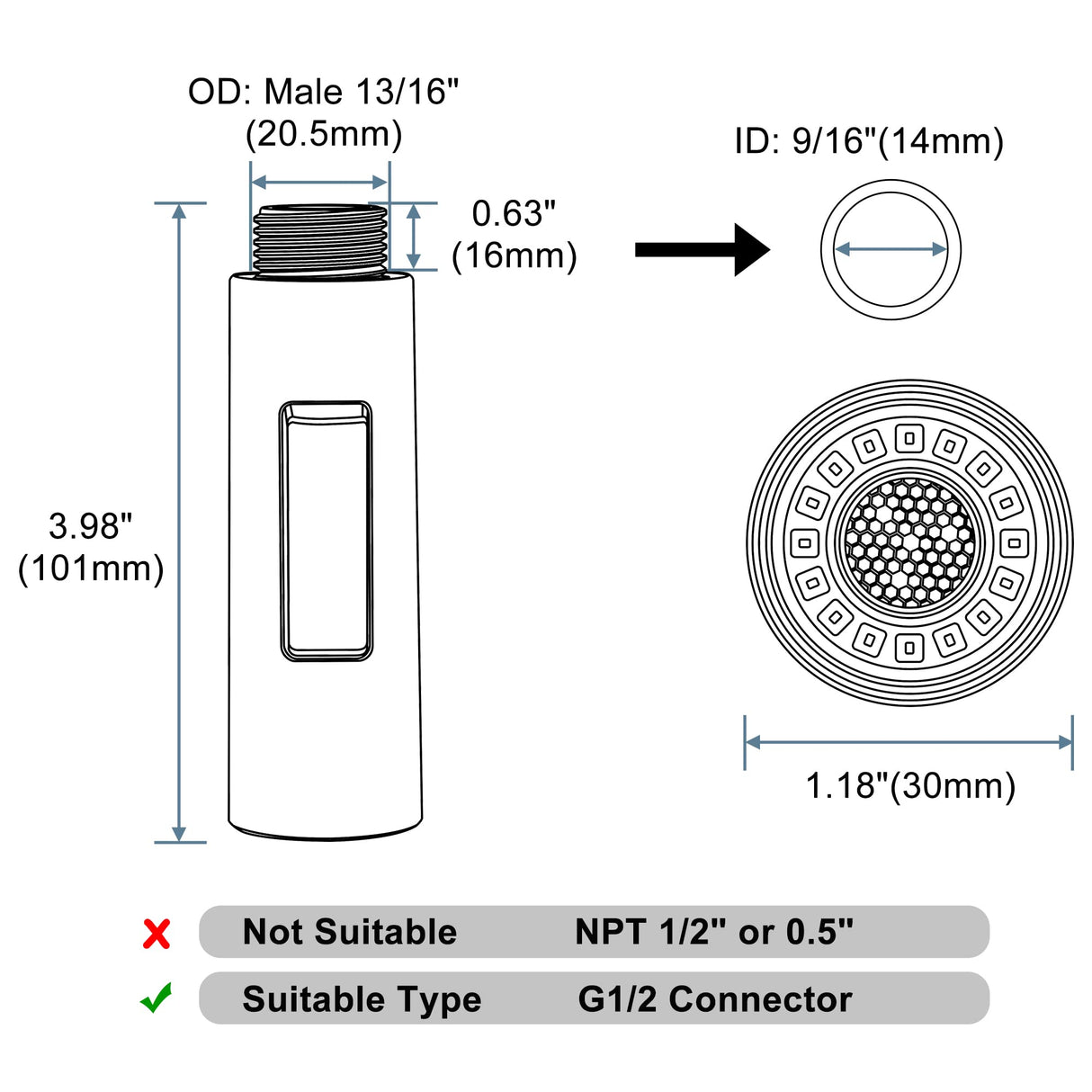 Tohlar Pull Down Kitchen Faucet Sprayer Head Replacement Part, 3 Function Pull Out Sink Sprayer Replacement Nozzle, Kitchen Faucet Head Hose Spray Tap Spout, Brushed Gold