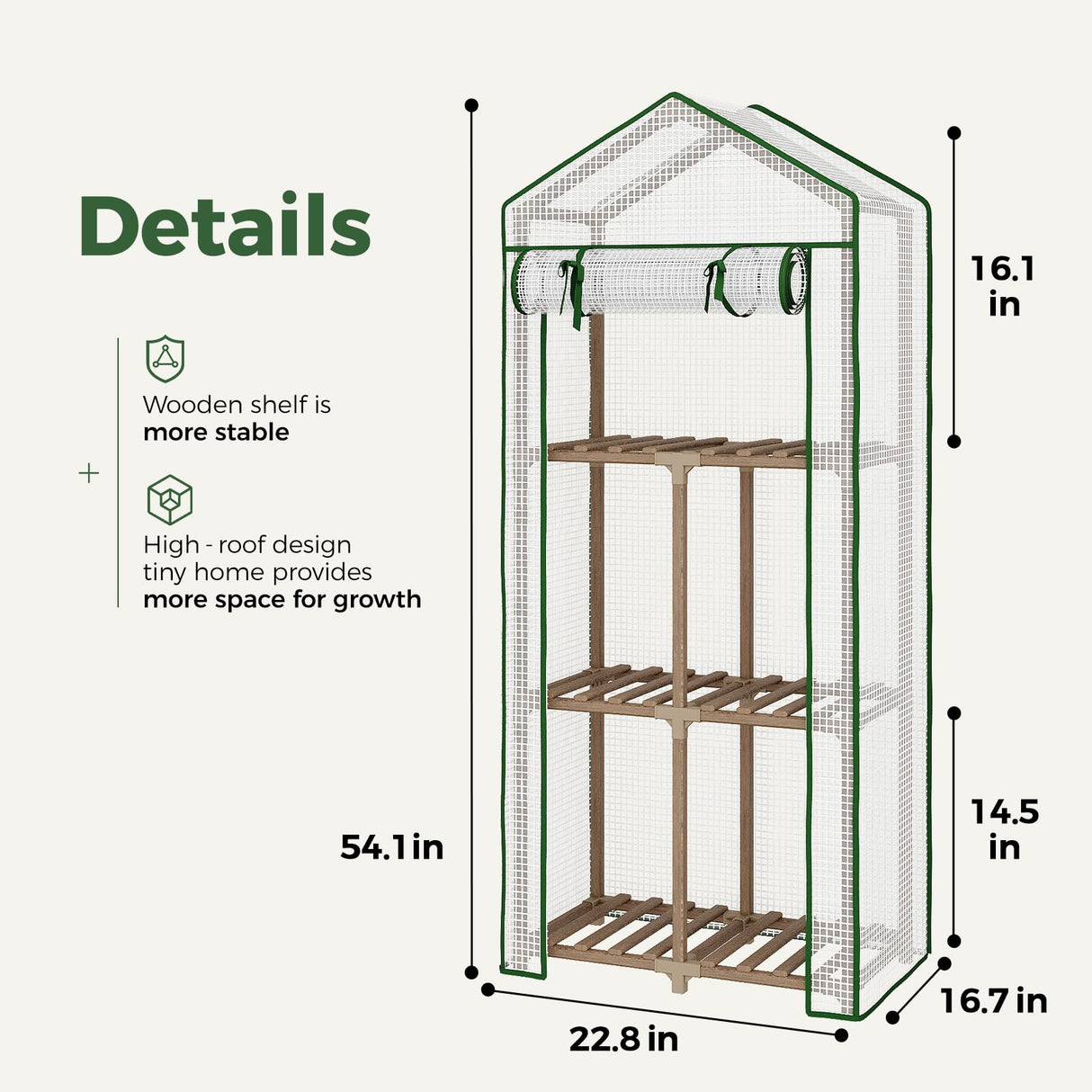 Bamworld Greenhouse for Outdoors Small Plant Green House 3-Tier Rack Stand Portable Greenhouses with Durable PE Cover for Seedling Ideal Gardening Gifts for Women Plants Lover
