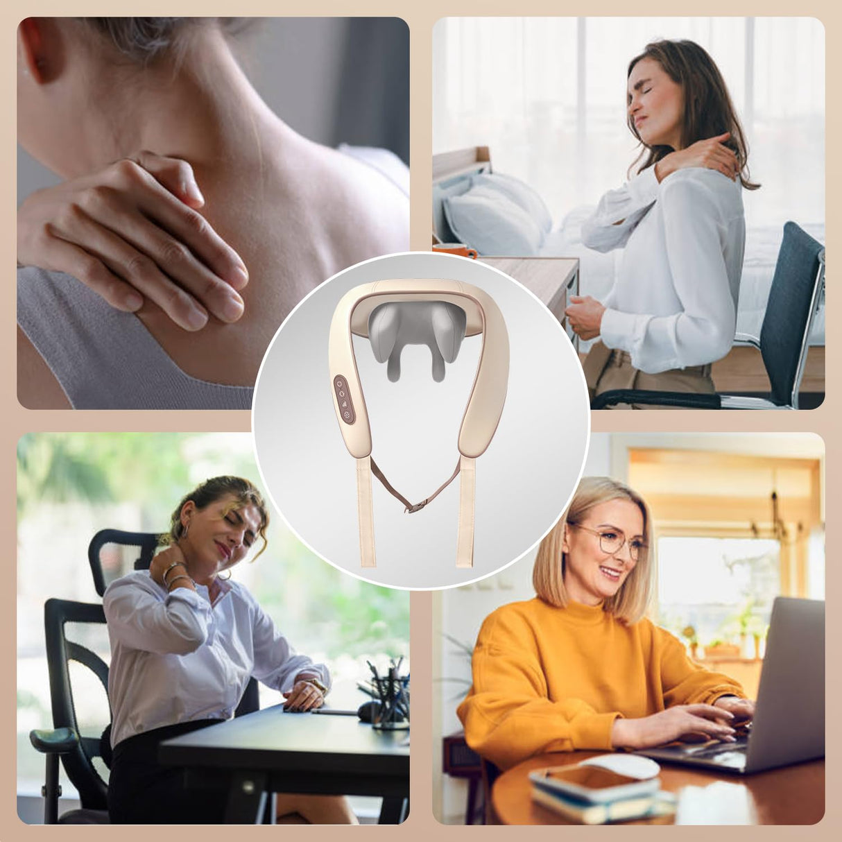 ACKIND Neck Massager with Heat, Shiatsu Shoulder Massage, Electric Acupressure Neck Massager Best Gift for Parents/Elders/Health/Women/Men Deep Kneading Massage Like Human to Free Your Hand