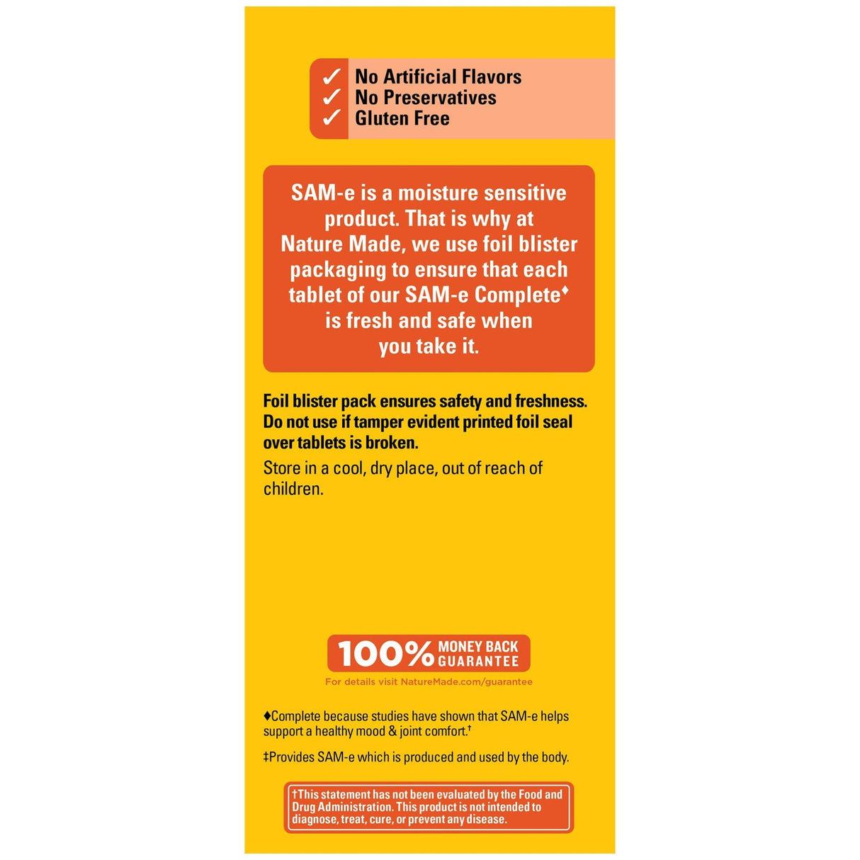 Nature Made SAM-e Complete 400 mg, Dietary Supplement for Mood Support, 36 Tablets, 36 Day Supply