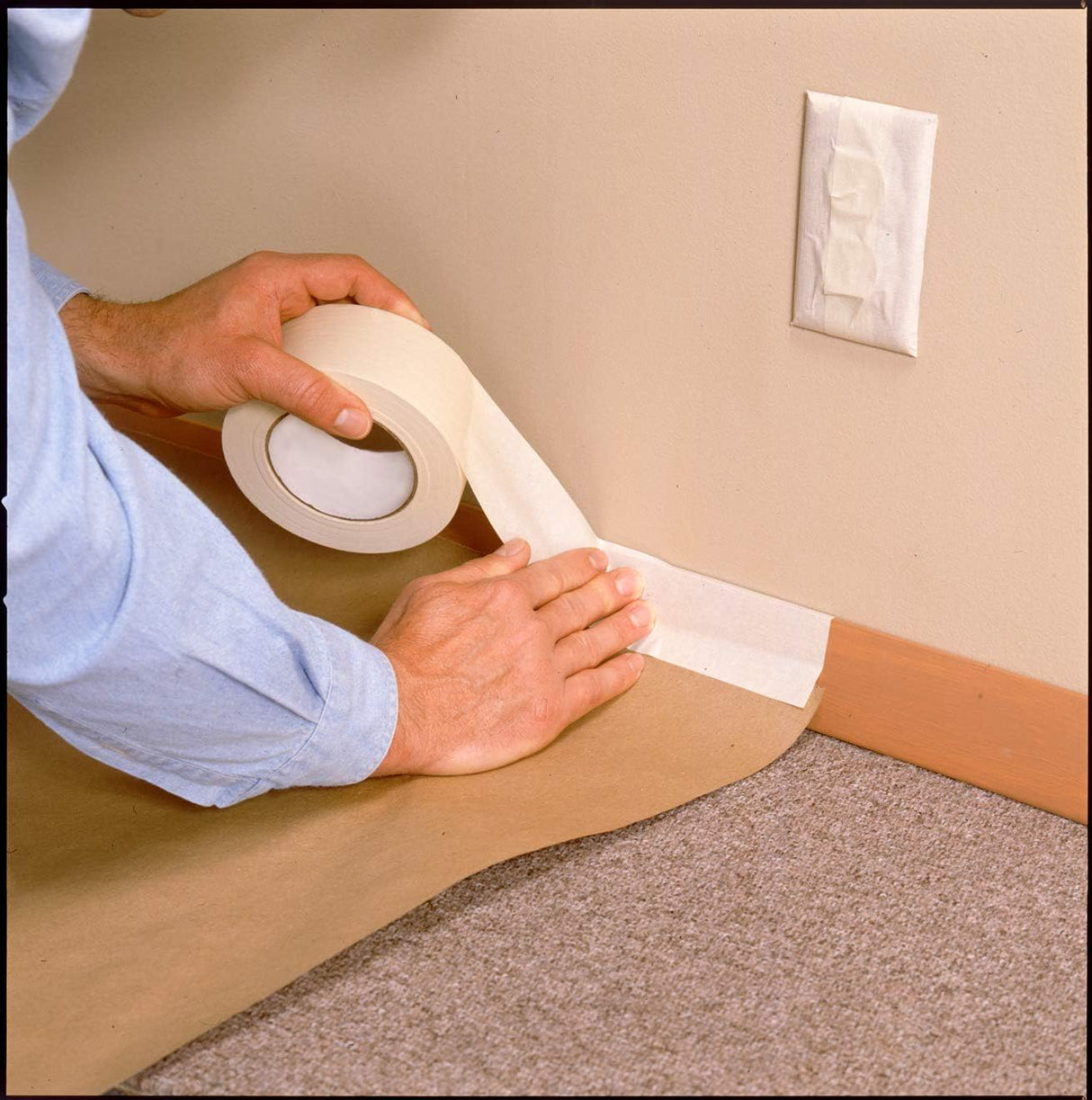Duck Tape All Purpose Masking Tape, Indoor Decorating for Multi Surfaces Prevent Paint Bleed, Beige, 50mm x 50m