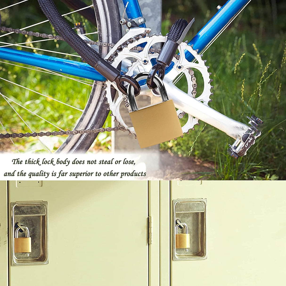 XFJSAK 8 Pcs Small Keyed Padlocks, 32mm, Gold, Compact, D Shape, Hardened Alloy, Securing Luggage, Gym Lockers