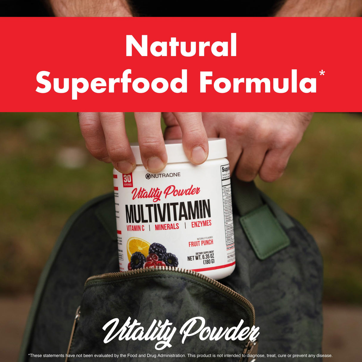 NutraOne Vitality Vitamin Powder Powdered Vitamin and Mineral Supplement (Fruit Punch - 30 Servings)