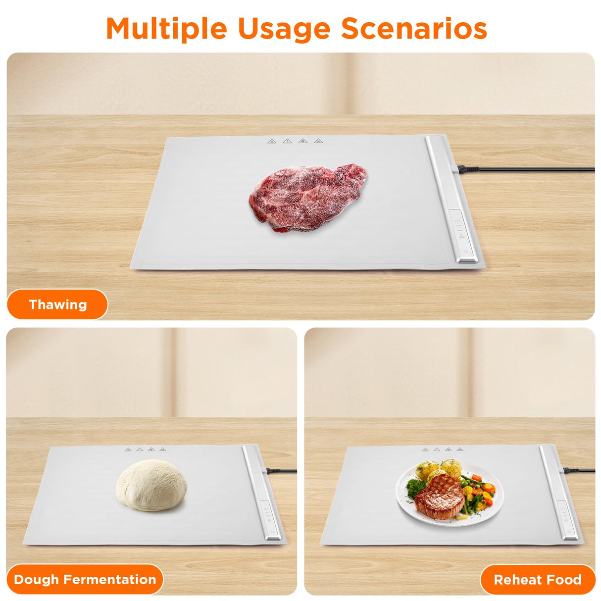 Warming Mat for Food, Food Warming Mat,White Elephant Gifts,Portable Electric Warming Tray for Food,with 3 Temperature Settings,Food Warmer for Buffet Party, Sabbath, Gatherings, Daily Use