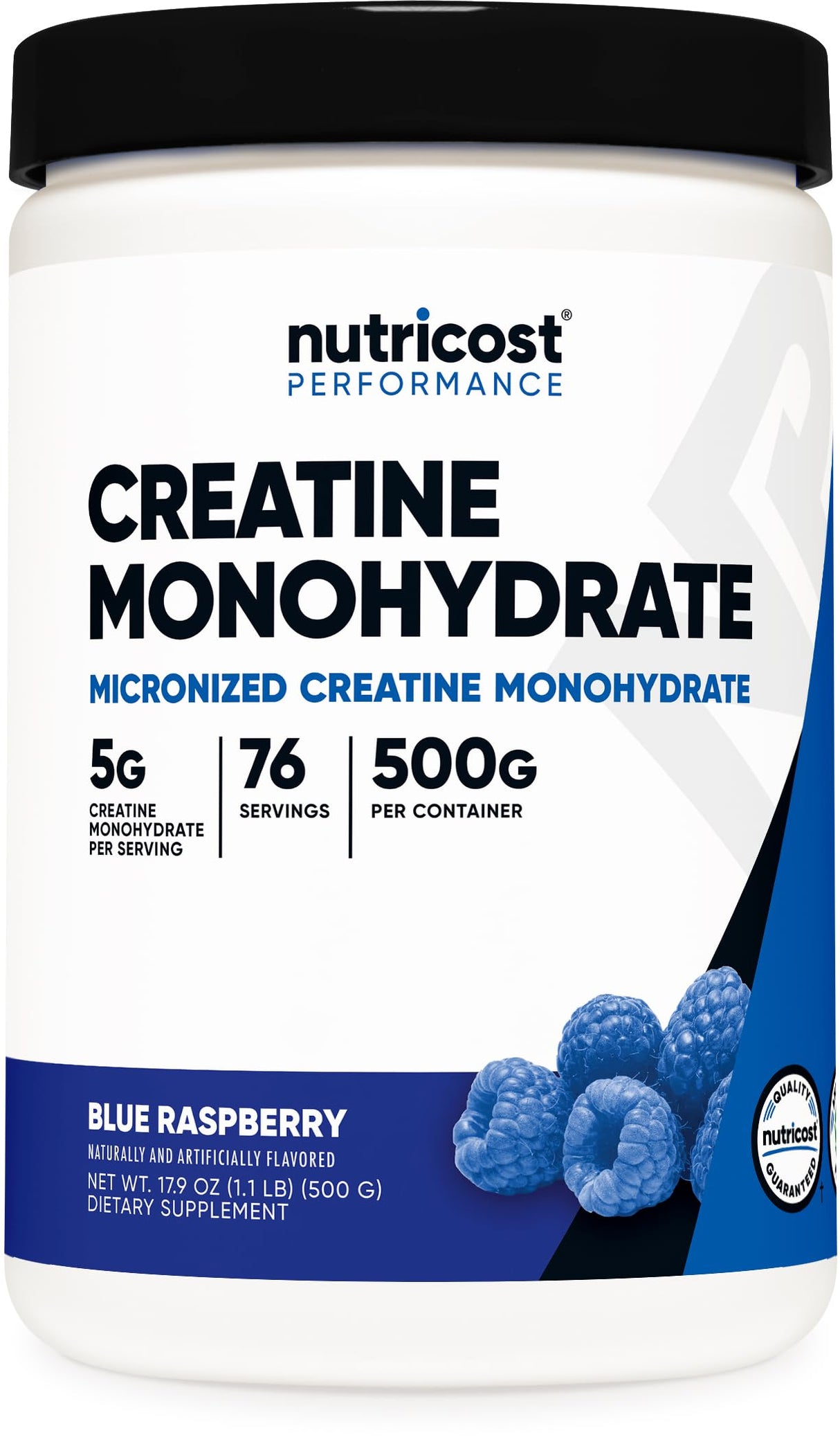 Nutricost Creatine Monohydrate Powder (Blue Raspberry), 500 Grams (1.1 LBS)