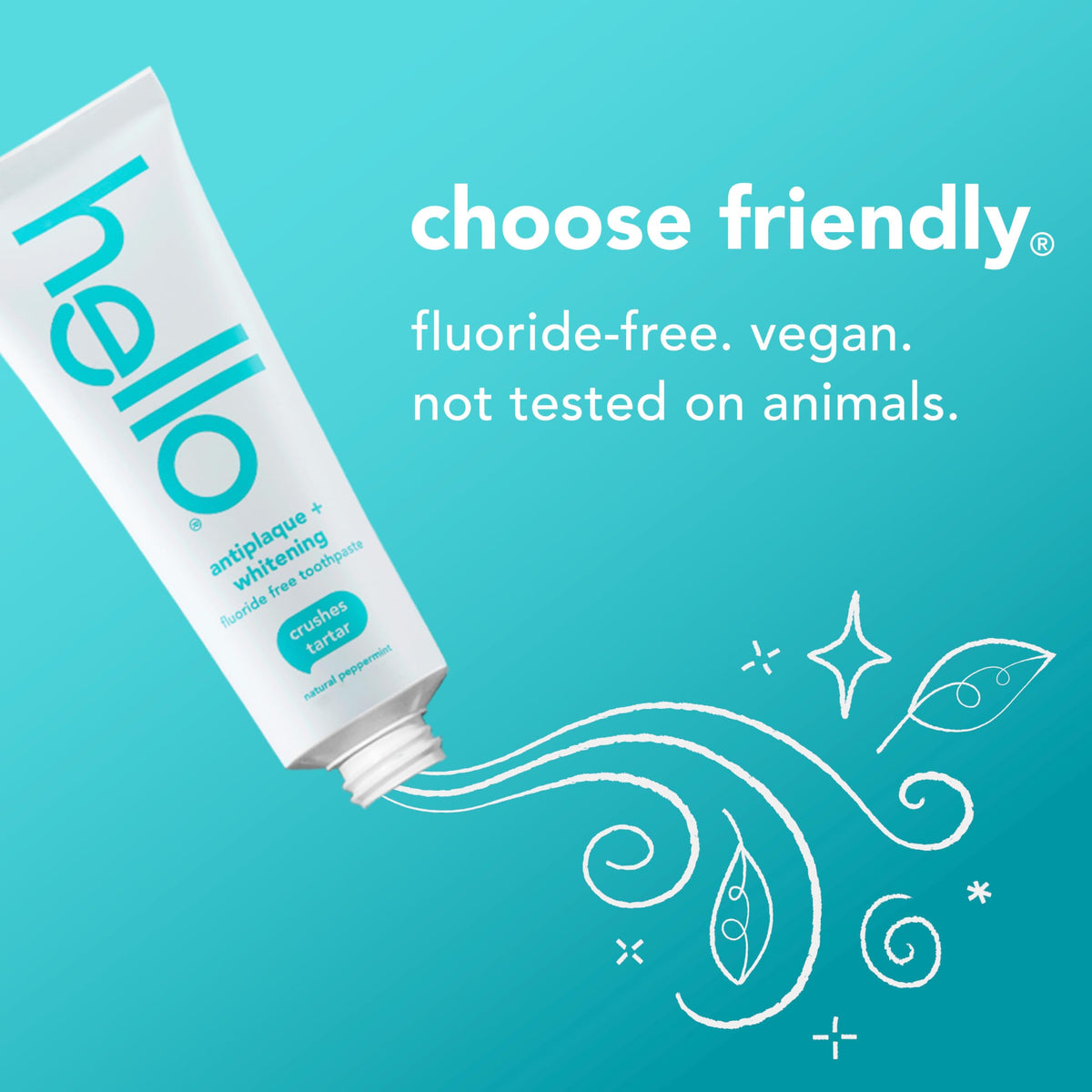 Hello Antiplaque and Whitening Fluoride Free Toothpaste, 3 Pack, 5 oz