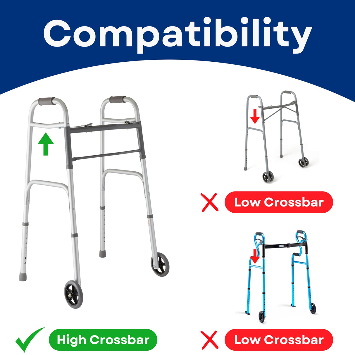RMS Walker Tray with Cup Holder, fits Most Standard Folding Walker, Mobility Walker Accessories and Medical Table for Seniors or Individuals with Disability