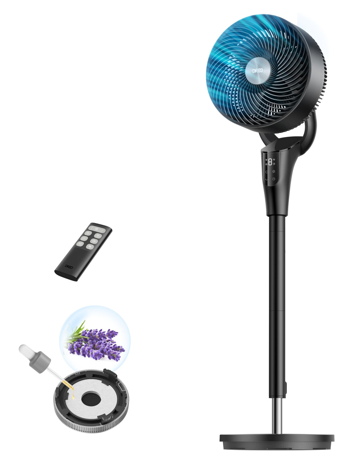 DREO Fan for Bedroom, Standing Oscillating Fan for Whole Room, Quiet Fan