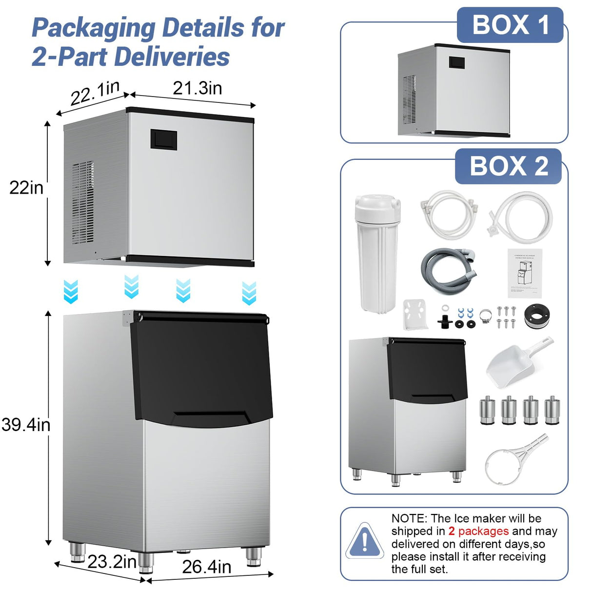Commercial Ice Maker 600 Lbs/24H Ice Machine Large Capacity Stainless Steel, 182 Ice Trays Industrial Ice Machine, 350 Lbs Storage Commercial Ice Maker Machine Freestanding, Cube Ice Maker Commercial
