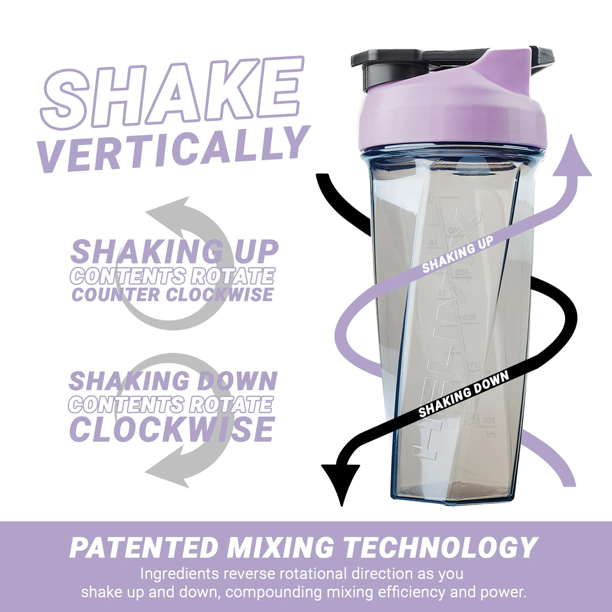 HELIMIX 2.0 Vortex Blender Shaker Bottle Holds upto 28oz | No Blending Ball or Whisk | USA Made | Portable Pre Workout Whey Protein Drink Shaker Cup | Mixes Cocktails Smoothies Shakes | Top Rack Safe