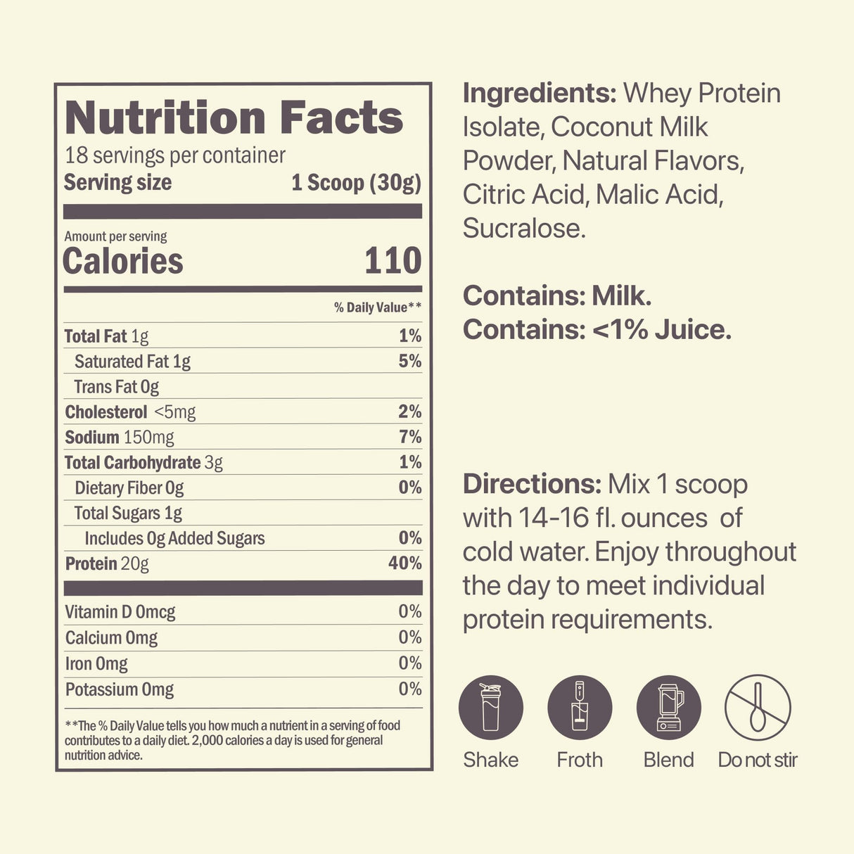Oath Nutrition Clear Whey Isolate Protein Powder, Frosty Lemonade, 20g Complete Protein per Serving, No Added Sugar, Grass-Fed, 18 Servings