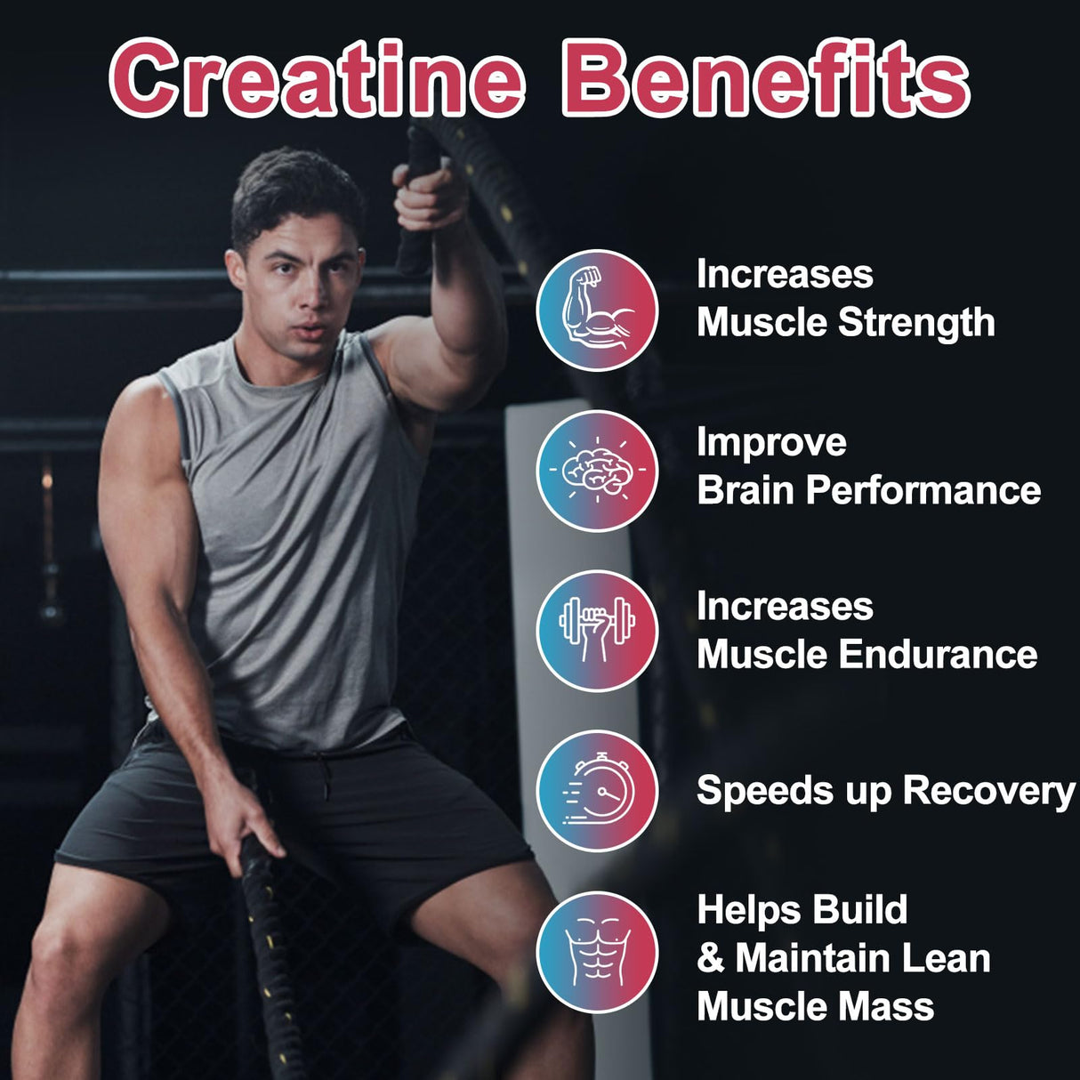 Creatine Monohydrate Gummies for Men & Women 120 CT - 5000mg of Creatine Monohydrate per Serving - Sugar Free Chewable Creatine for Muscle Strength, Muscle Builder, Energy Boost (Raspberry Flavor)