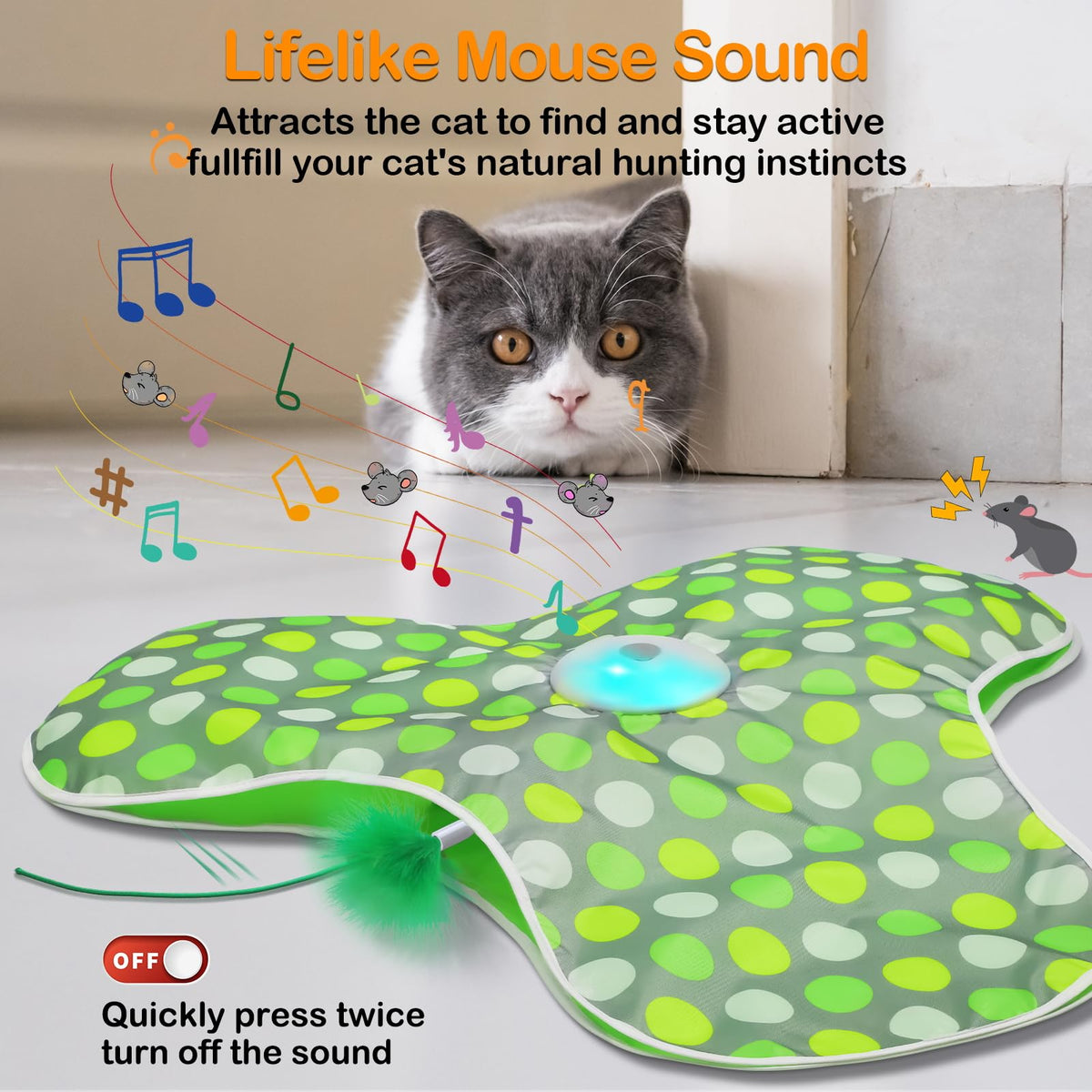 Interactive Cat Toys for Indoor Cats,Hide-n-Seek Game,Cat Enrichment Toy