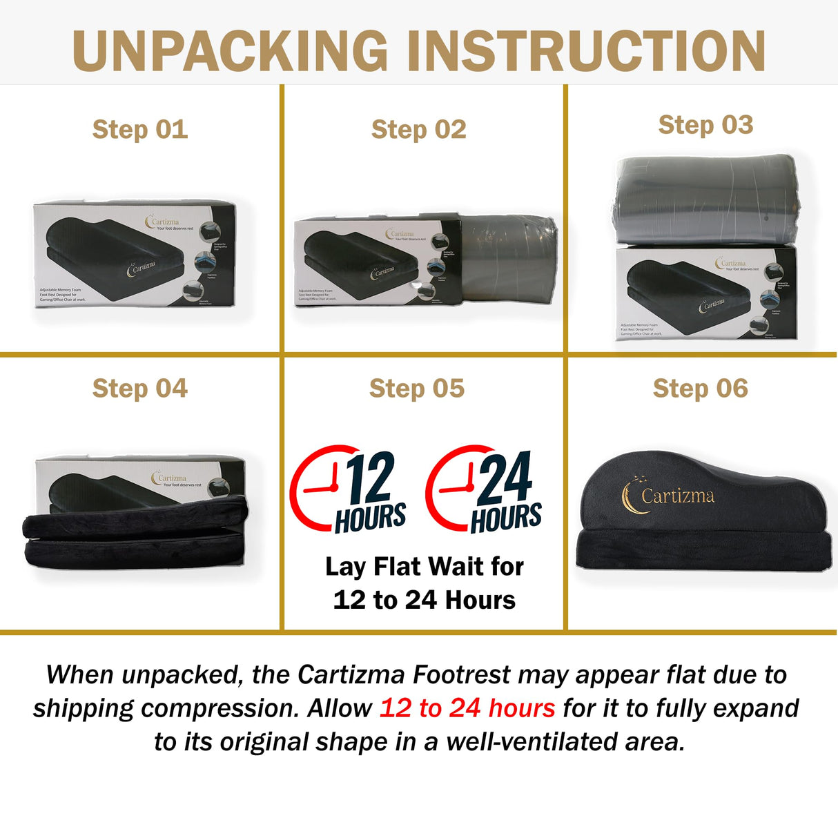 Cartizma Ergonomic Foot Rest Under Desk - Non-Slip, Adjustable, Washable Covers for Pain Relief - Office, Home & Travel