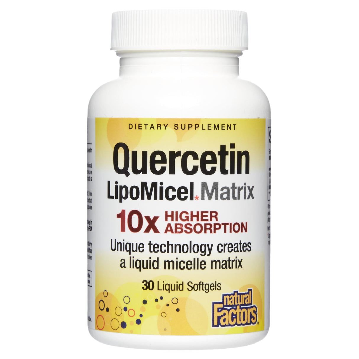 Natural Factors Quercetin LipoMicel Matrix for Superior Absorption, 30 Softgels