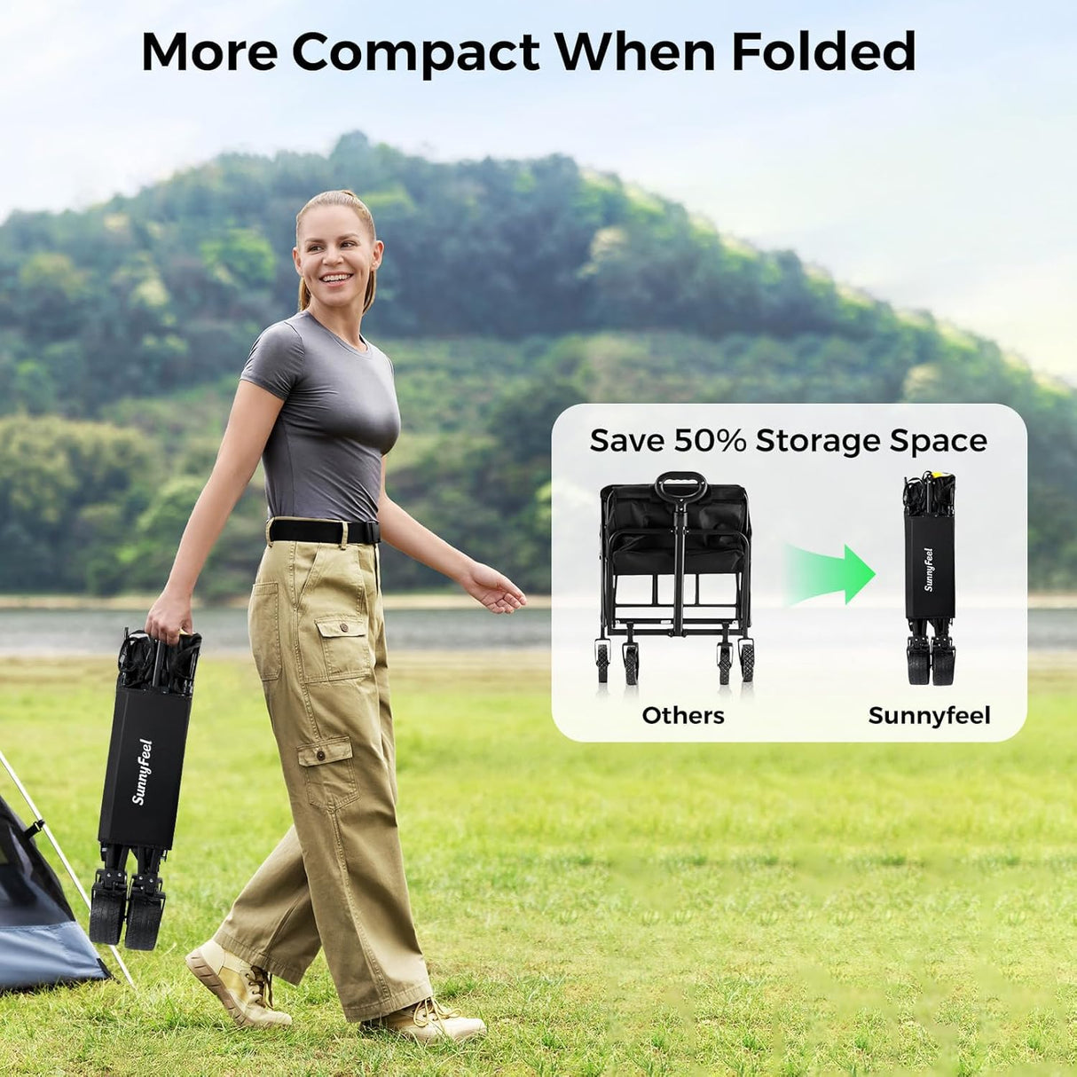 SUNNYFEEL 550L Double Decker Wagon with High Extender & Tailgate