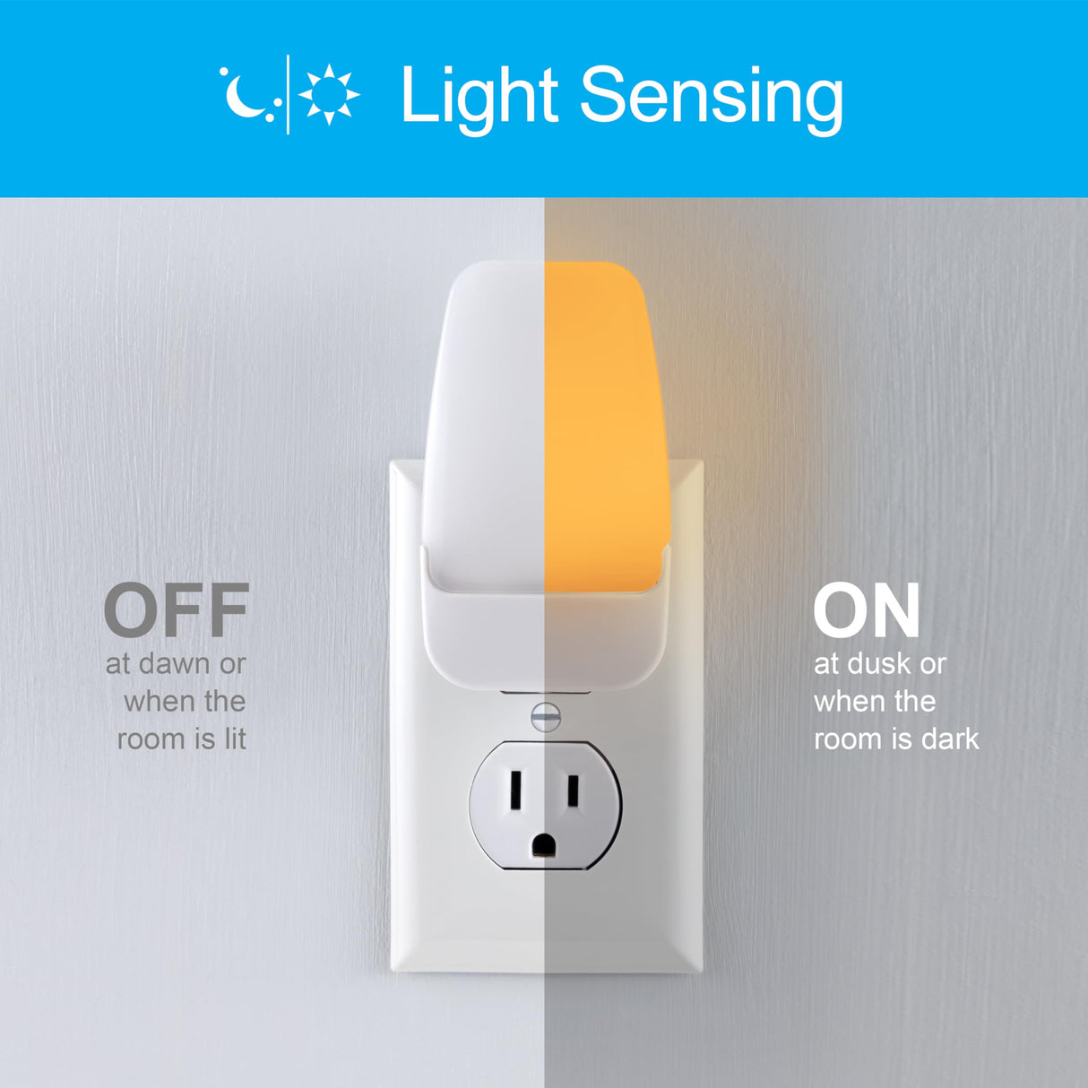 GE Sleeplite Night Lights Plug Into Wall, Dusk to Dawn Sensor, Ambient Lighting, Sleep Aid, Bathroom Décor, LED Lights for Bedroom, Apartment Essentials, Smart Home,86153, Amber, 4 Pack