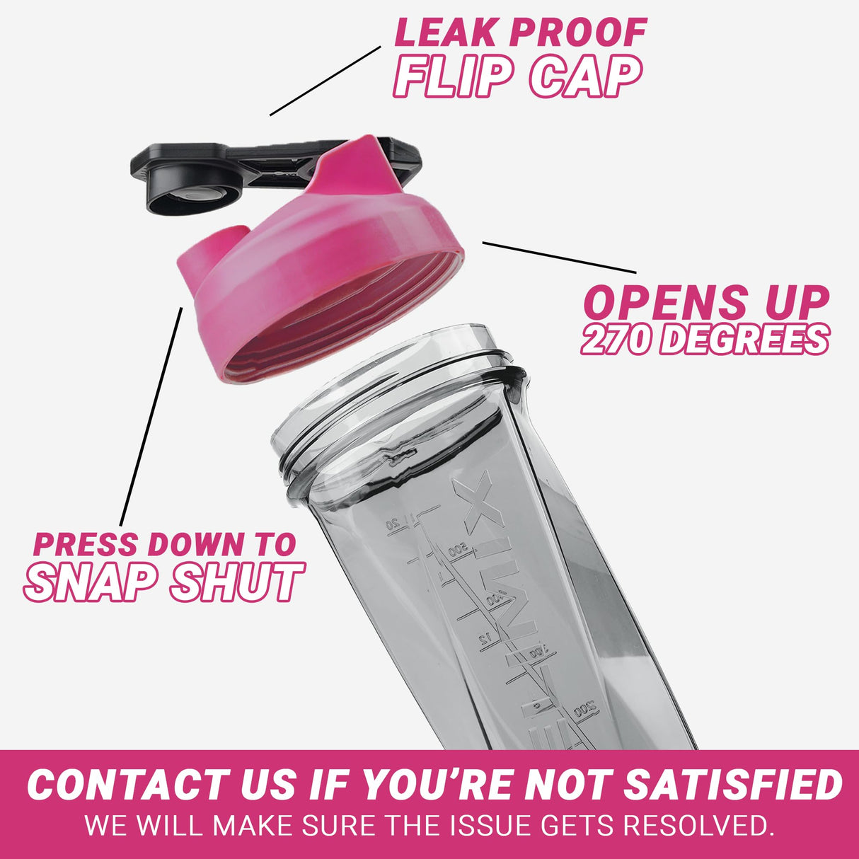 HELIMIX 2.0 Vortex Blender Shaker Bottle Holds upto 28oz | No Blending Ball or Whisk | USA Made | Portable Pre Workout Whey Protein Drink Shaker Cup | Mixes Cocktails Smoothies Shakes | Top Rack Safe