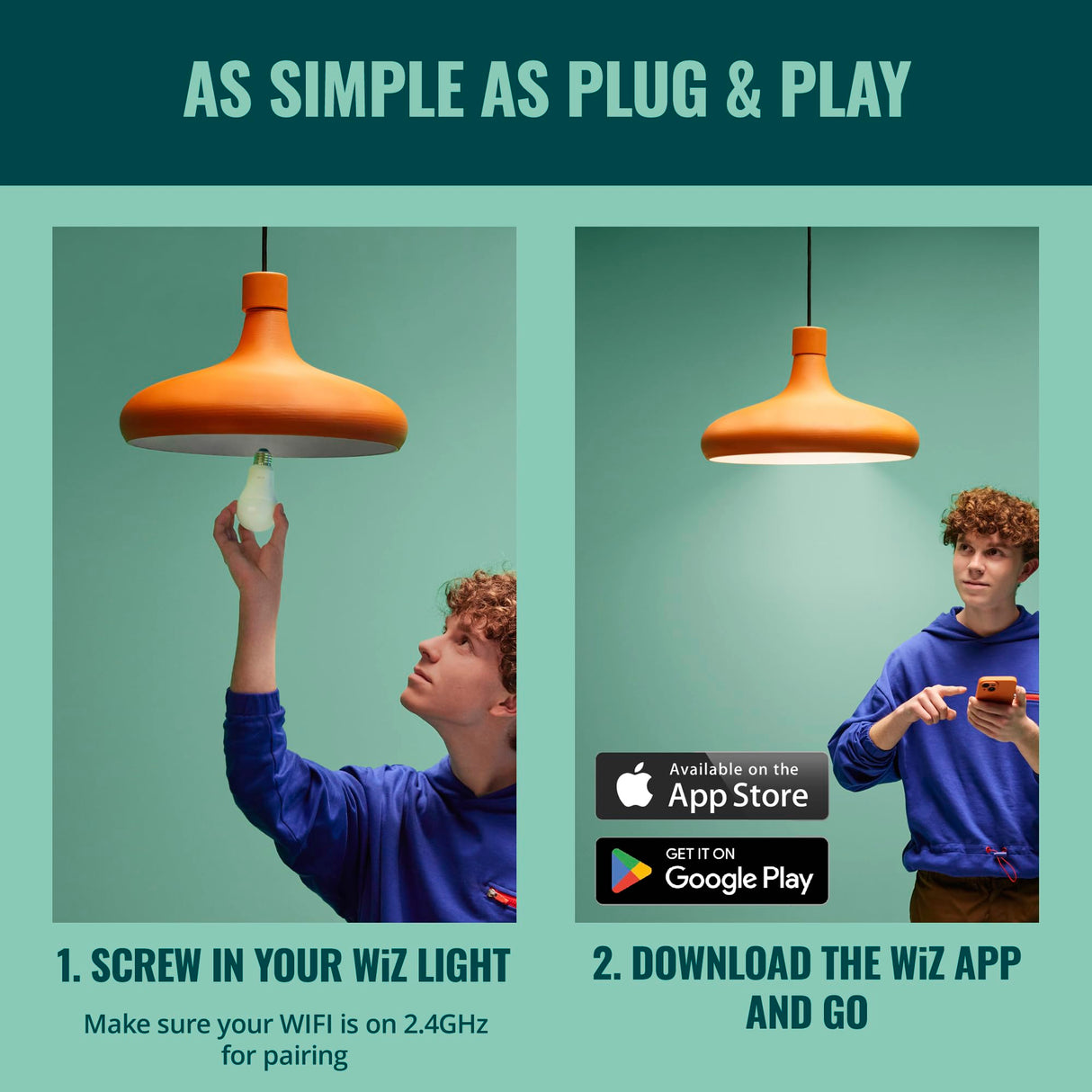 WiZ Connected Smart Light Bulbs, 4-Pack, Full Color A19 60W 800LM E26 LED Lights, Sunset/Sunrise Automation, Smart Bulbs with Motion Detection, Control with Voice or App