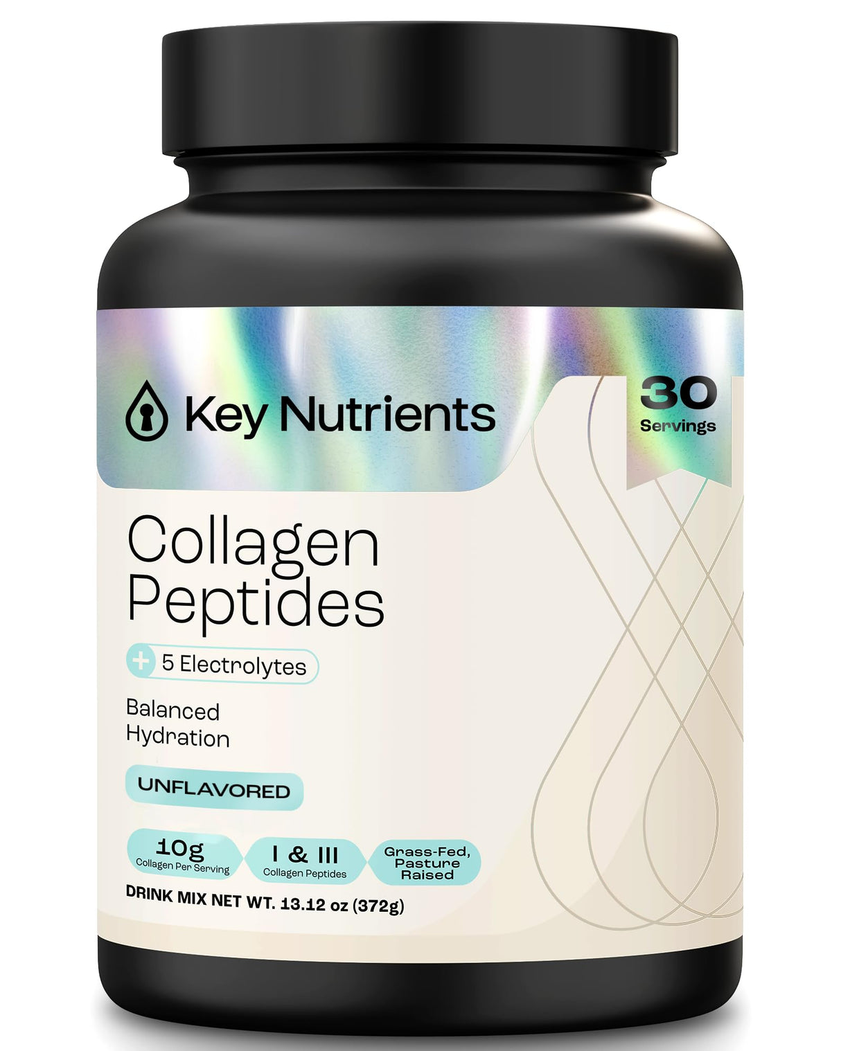 KEY NUTRIENTS Collagen Peptides Powder, Multi Collagen Peptides Powder, Collagen Powder Unflavored Electrolytes, Collagen Supplements, Collagen Peptides for Women, Collagen for Men (30 Servings)