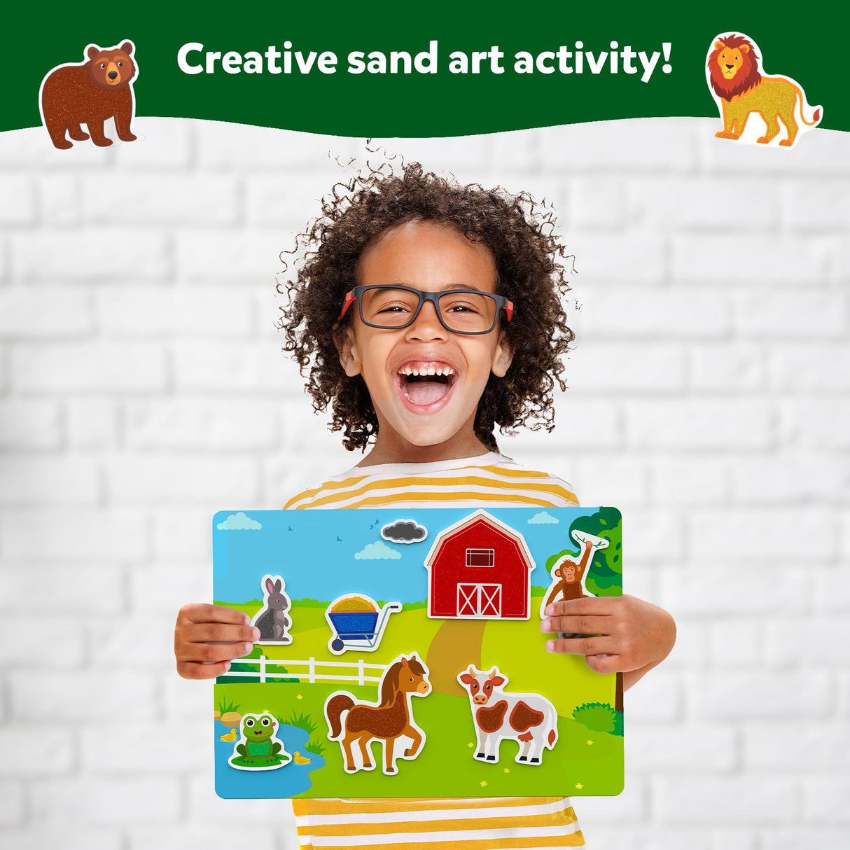 Skillmatics Sand Art Activity - Mess-Controlled DIY Animal Craft Kit with 50+ Colorful Stickers, Creative Arts & Crafts for Kids, Fun Hands-On Activity, Christmas Gifts for Ages 4, 5, 6, 7, 8, 9, 10