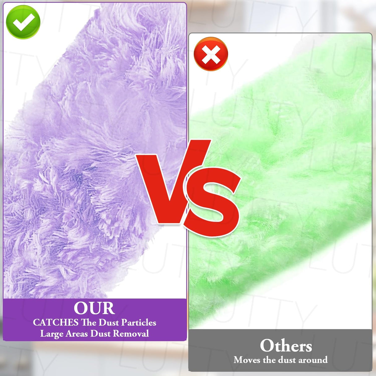 Dusters Refills 60 Count 360°Double-Sided 4X Microfibers Disposable Dusting Pads Compatible with Swiffer Duster Refill for Blinds Ceiling Fans Furniture Multi-Surface Dusting(Purple)