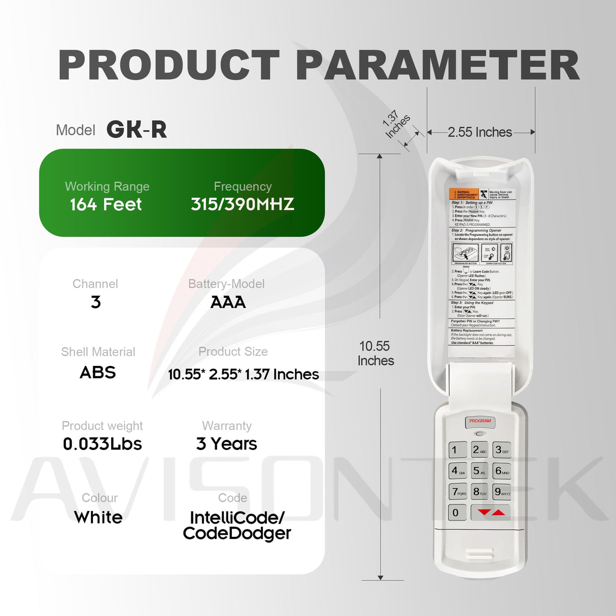GK-R Wireless Keypad, Compatible with šØšš Genie Intellicode Garage Door Openerć5 Year Warrantyć