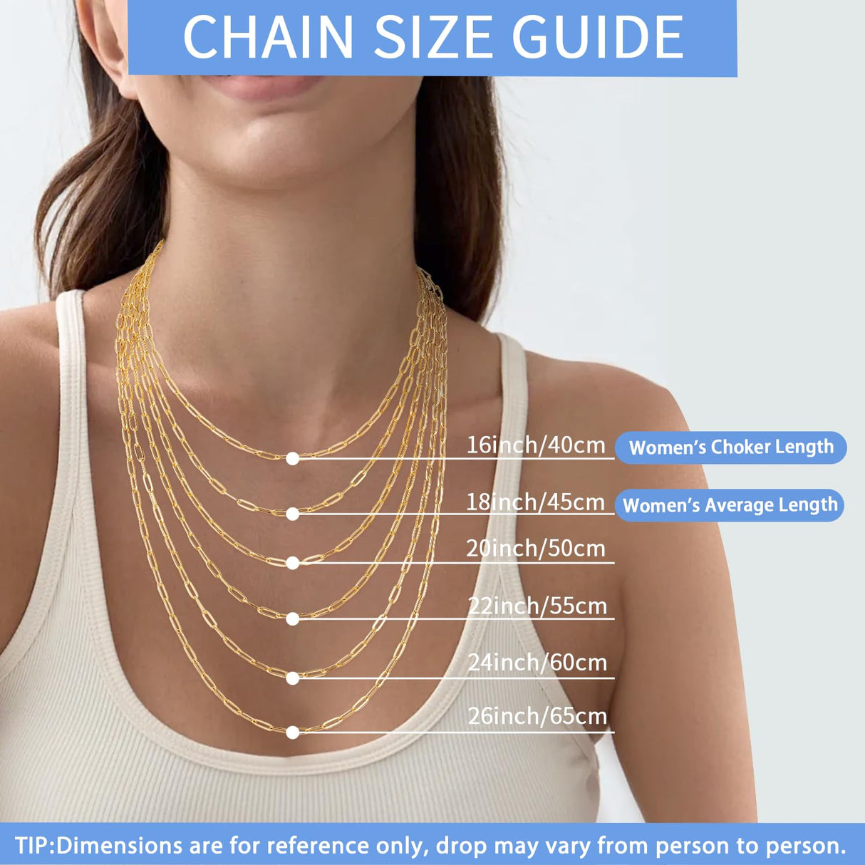 Jewlpire 14K Gold Plated Paperclip Necklace for Women, 14K Gold Plated Chain for Women 3mm Women's Chain Necklaces, Paperclip Chains 20 Inch