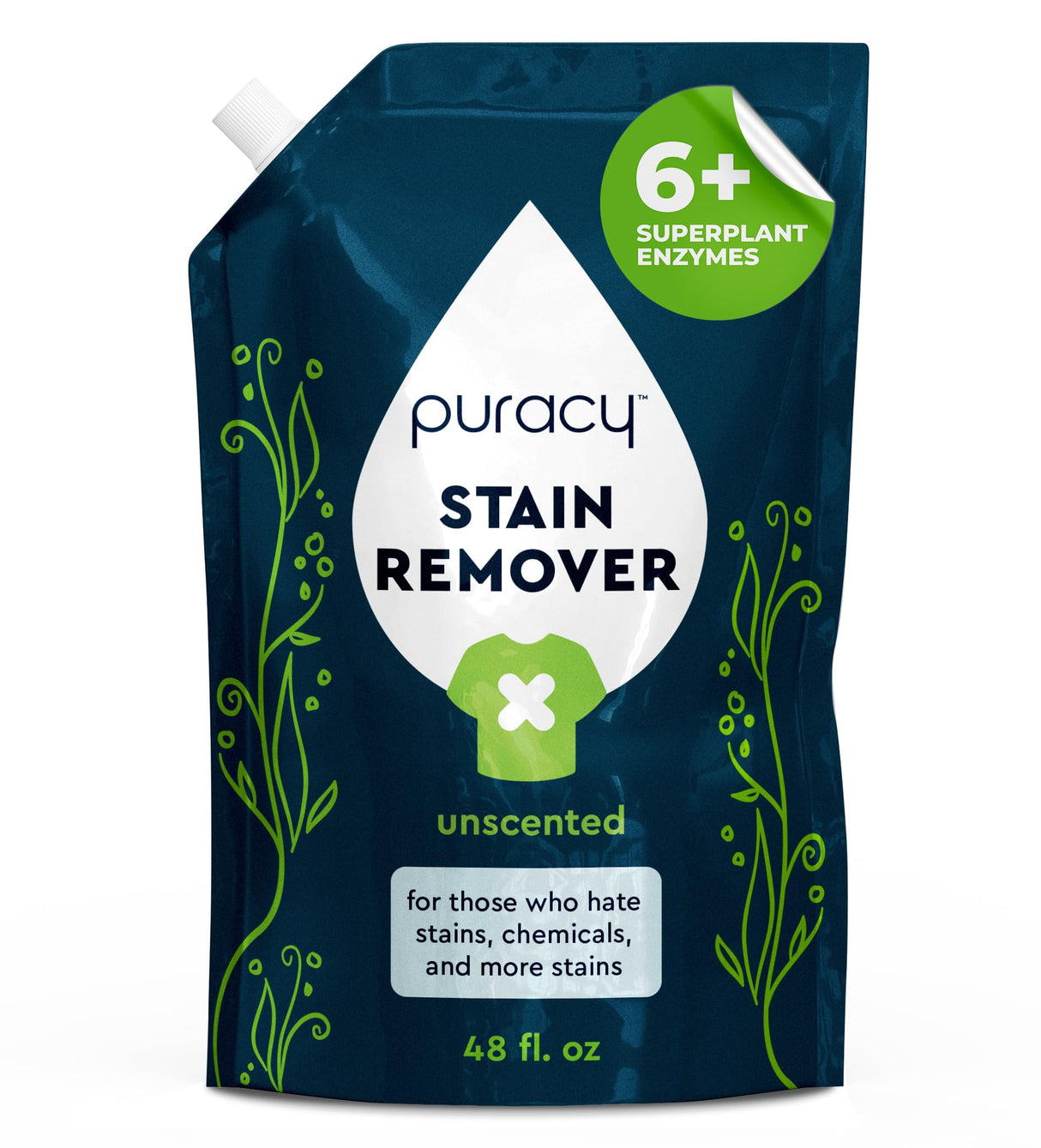Puracy Stain Remover, Travel and Laundry Stain Cleaner for Clothes, Baby Essentials, Kids Stains, Oil and Fabric Spot Cleaner, (Stain Remover Spray, 48 fl oz)