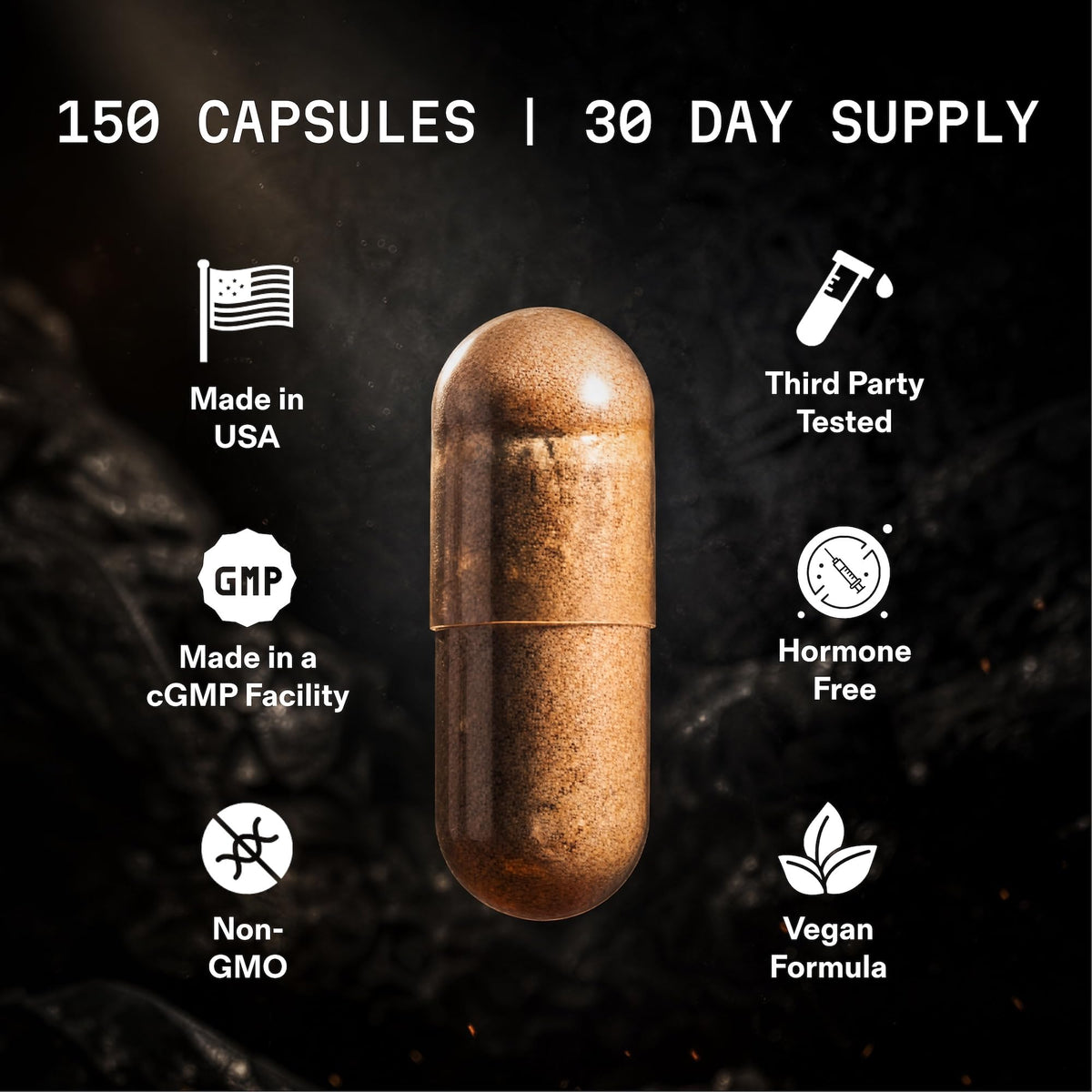 MARS MEN Testosterone Booster for Men - Natural Supplement Premium Tongkat Ali, Fenugreek, Shilajit & Boron - Male Support - Libido, Energy & Muscle Growth Support - 30 Servings (150 Caps)