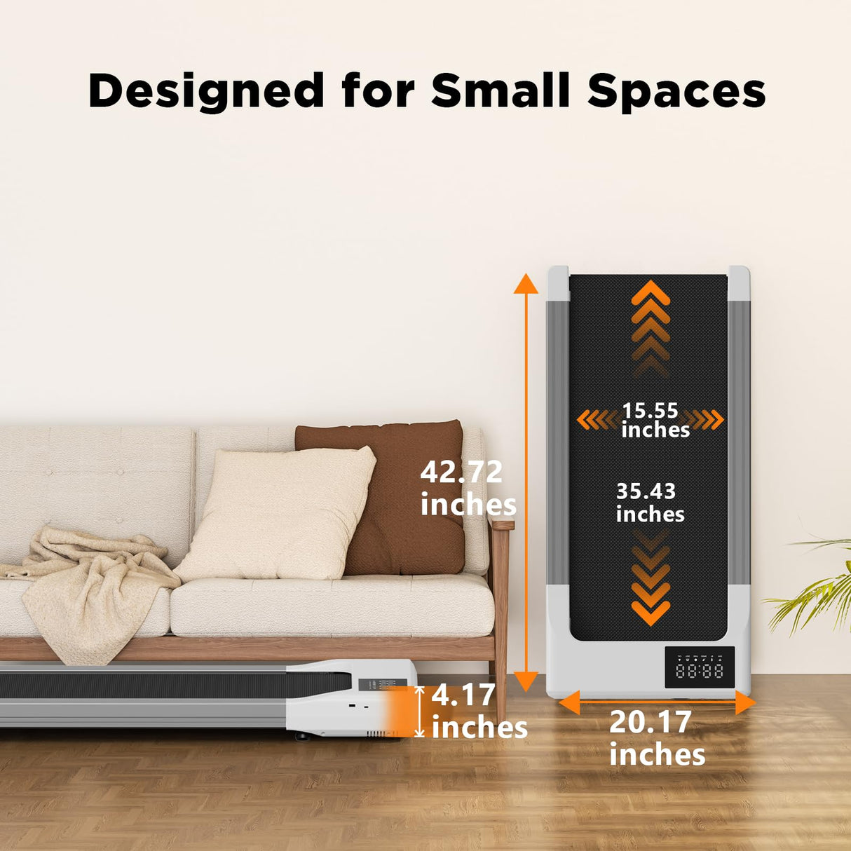SupeRun Walking Pad, Under Desk Treadmill, 3 in 1 Portable Treadmill with Remote Control LED Display, 2.2 HP Quiet Walking Jogging Machine for Office Home Use, 300 Lbs Capacity