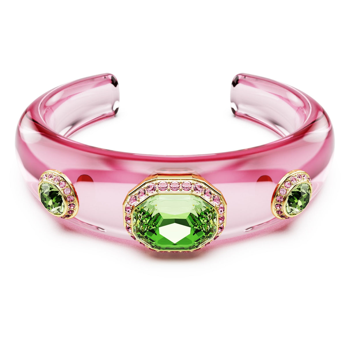 Swarovski Dulcis cuff, Mixed cuts, Multicolored, Gold-tone finish