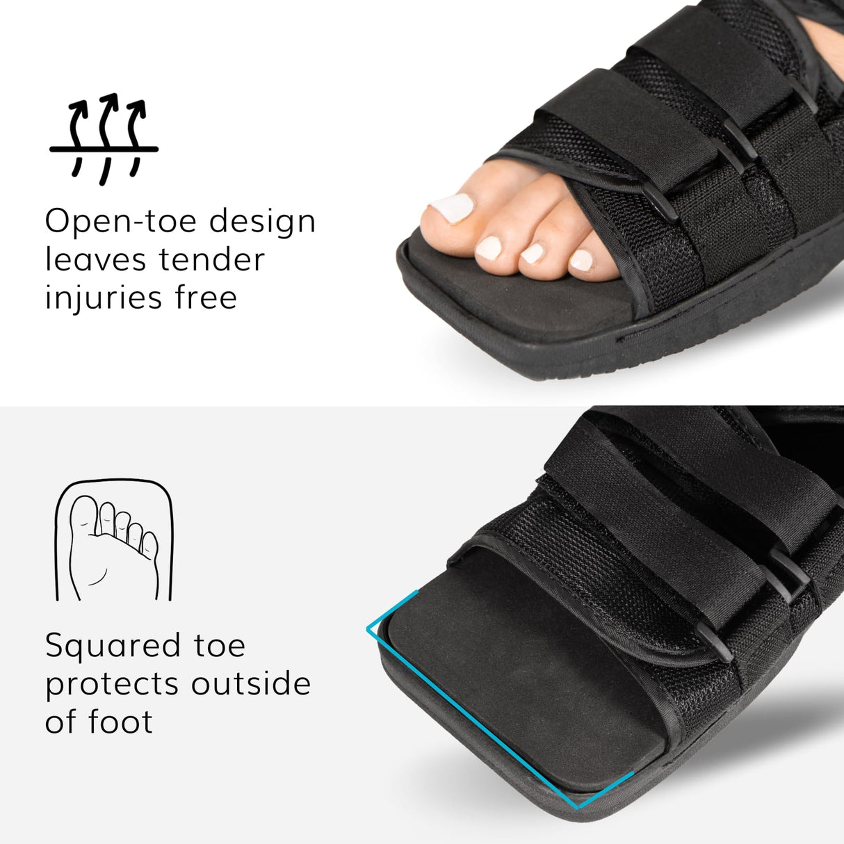 BraceAbility Post Op Shoe Foot Brace - Orthopedic Surgical Cast Shoe for Broken Toes, Injured Foot Protection, Stress Fracture Recovery Medical Boot for Women - FSA HSA Eligible (M - Female)