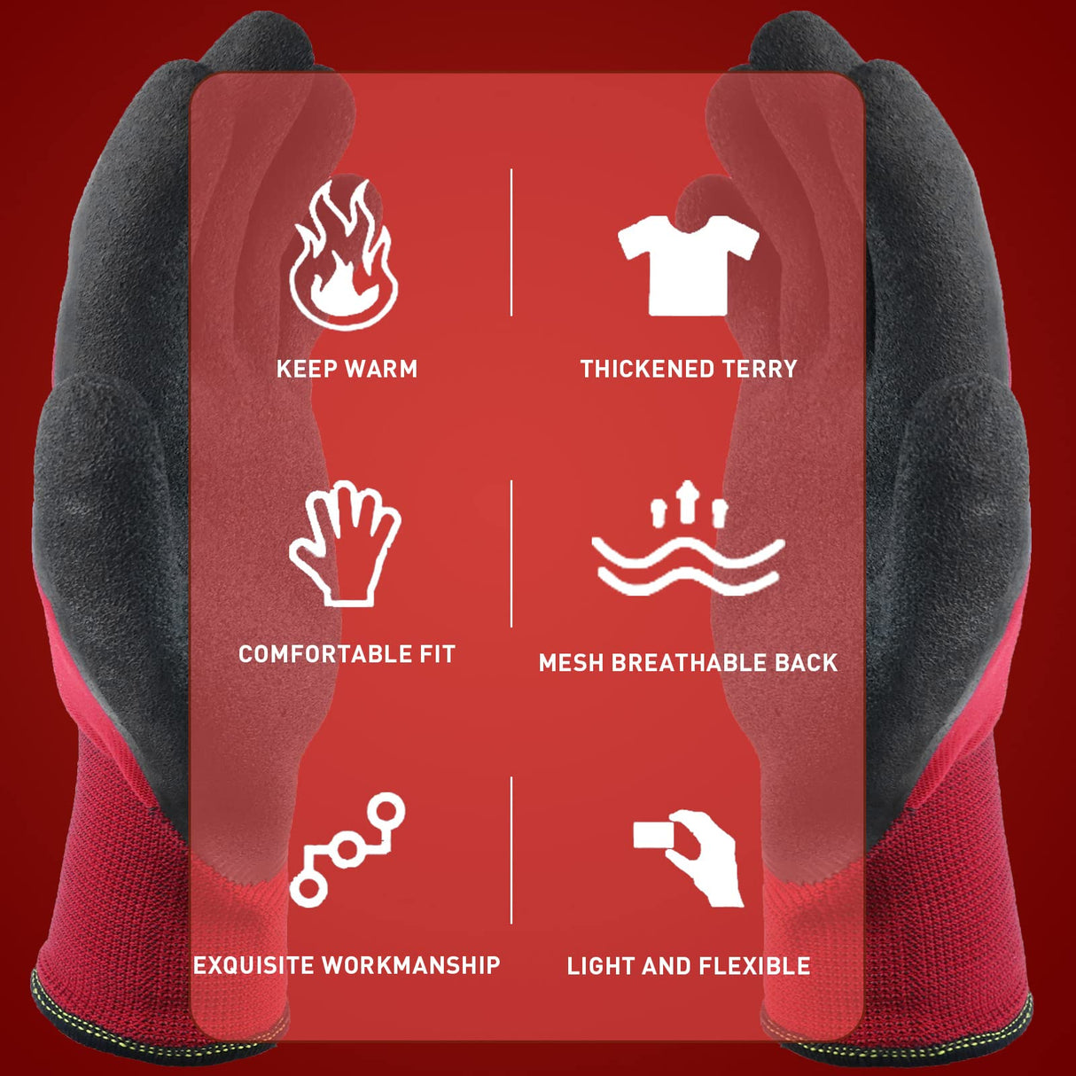 LOCCEF 2 Pairs Winter Work Gloves for Men and Women, Freezer Gloves for Work Below Zero, Thermal Insulated, Super Grip (XL)